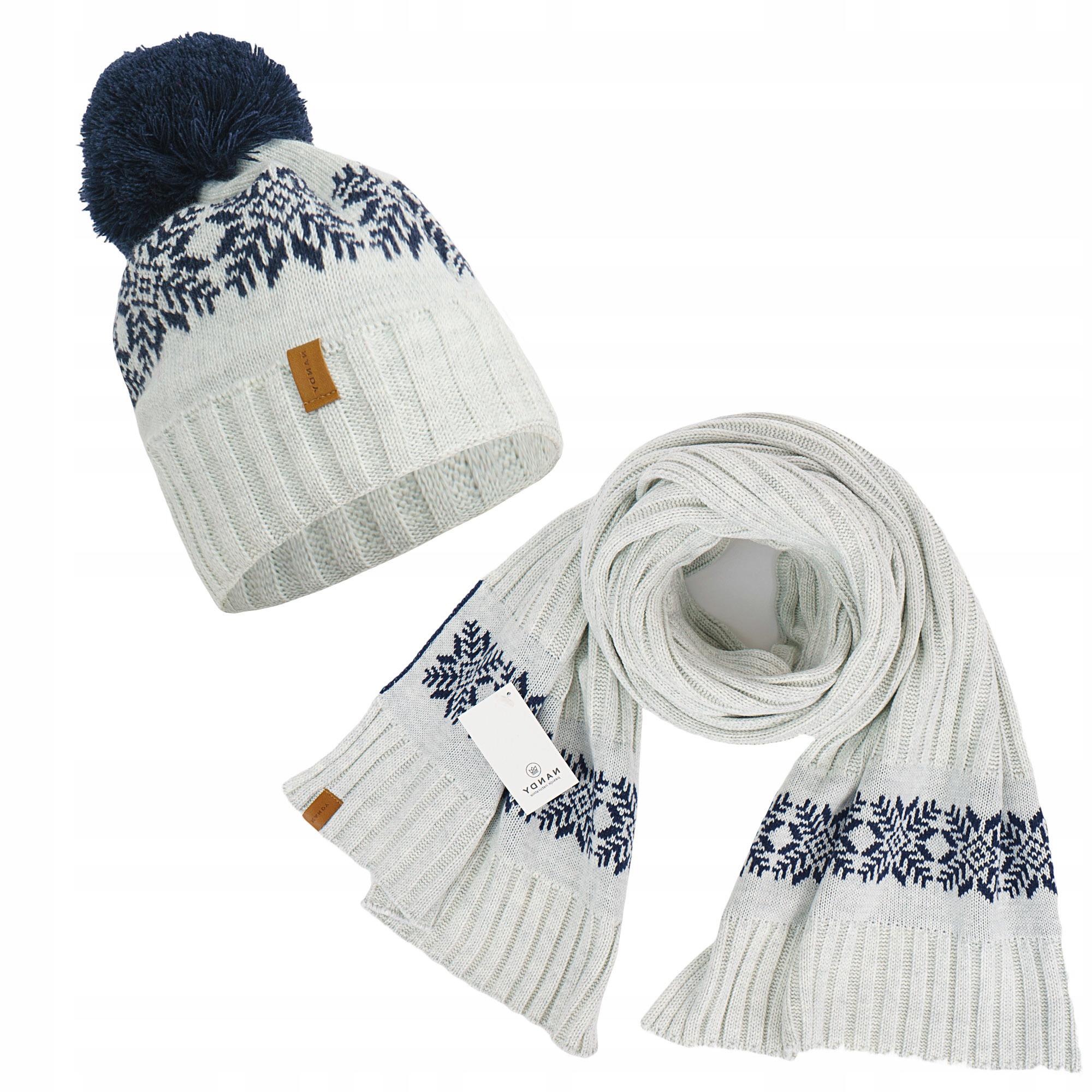 Nandy Komplet Čepice Teplá šála na zimu Zimní sada Norská