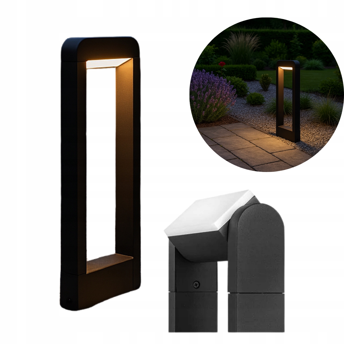 Lampa ogrodowa stojąca nowoczesna Słupek regulowany 50cm czarny Led Lvt