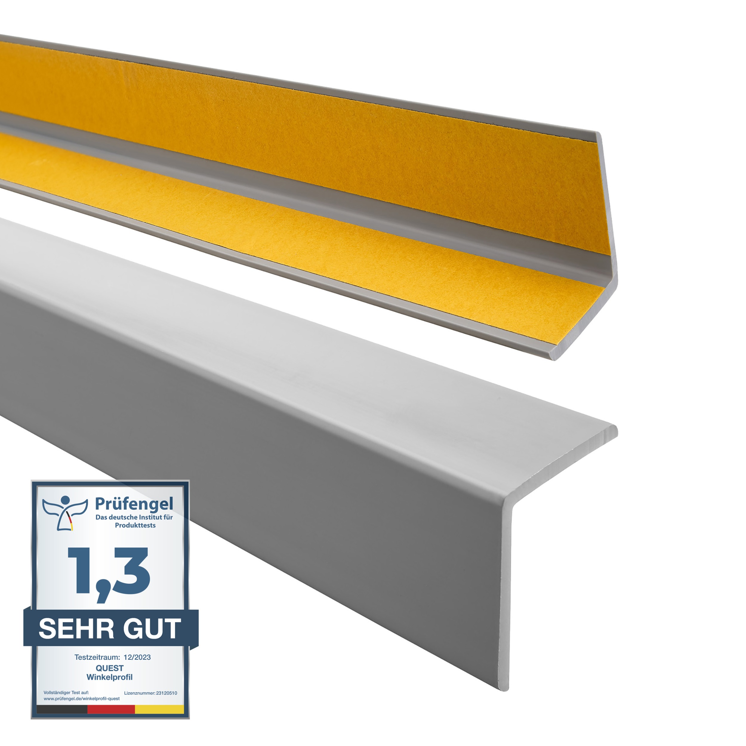Mäkký Pvc uholník, ochranný, samolepiaci, sivý, 40x40 mm, 100 cm