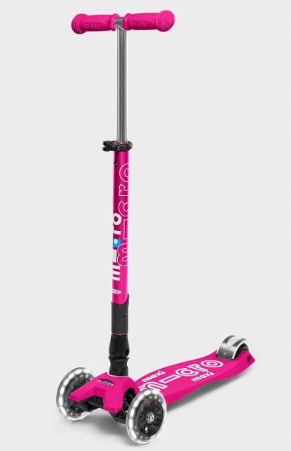 HULAJNOGA MAXI MICRO DELUXE SKŁADANA LED Pink