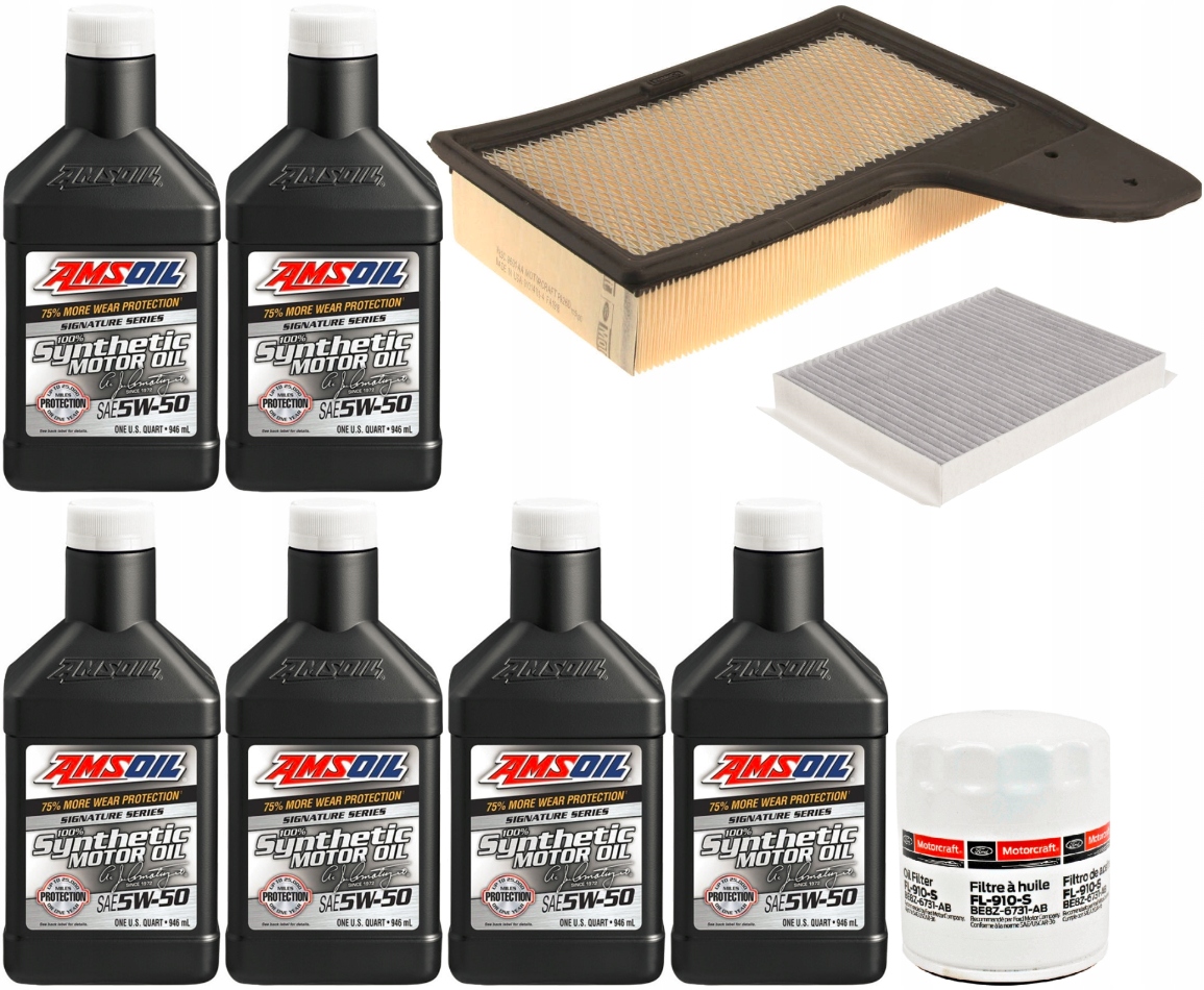 AMSOIL 5W50 5,7L + FILTRY MUSTANG 2,3 2021-