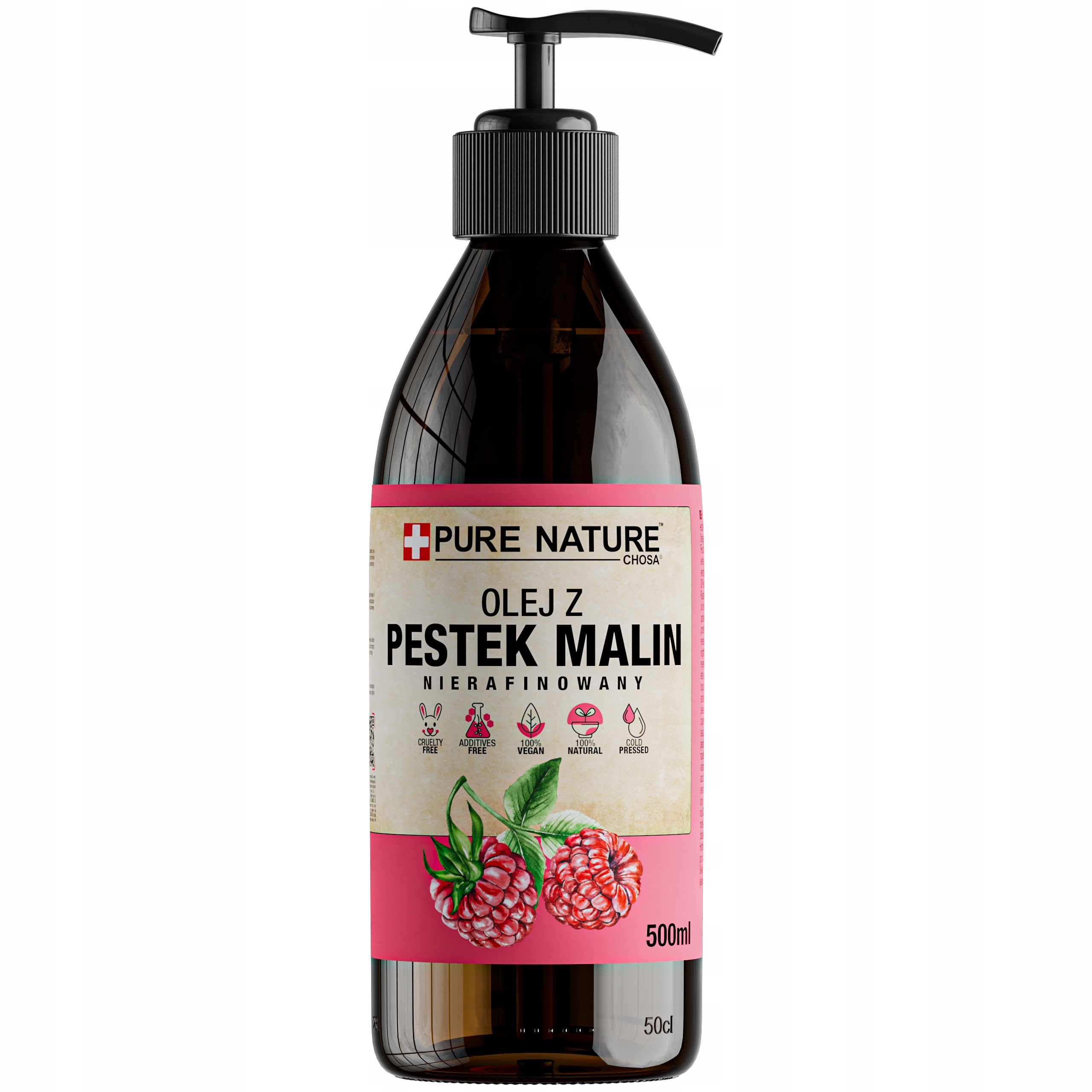 Olej Z Malinových Jader Pure Nature Lisovaný Za Studena Dávkovač 500 ml