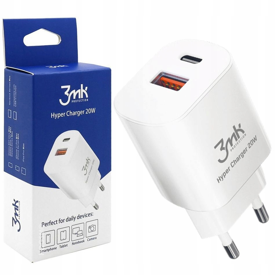 

Szybka Ładowarka Usb/usb-c 3MK Hyper Charger 20W