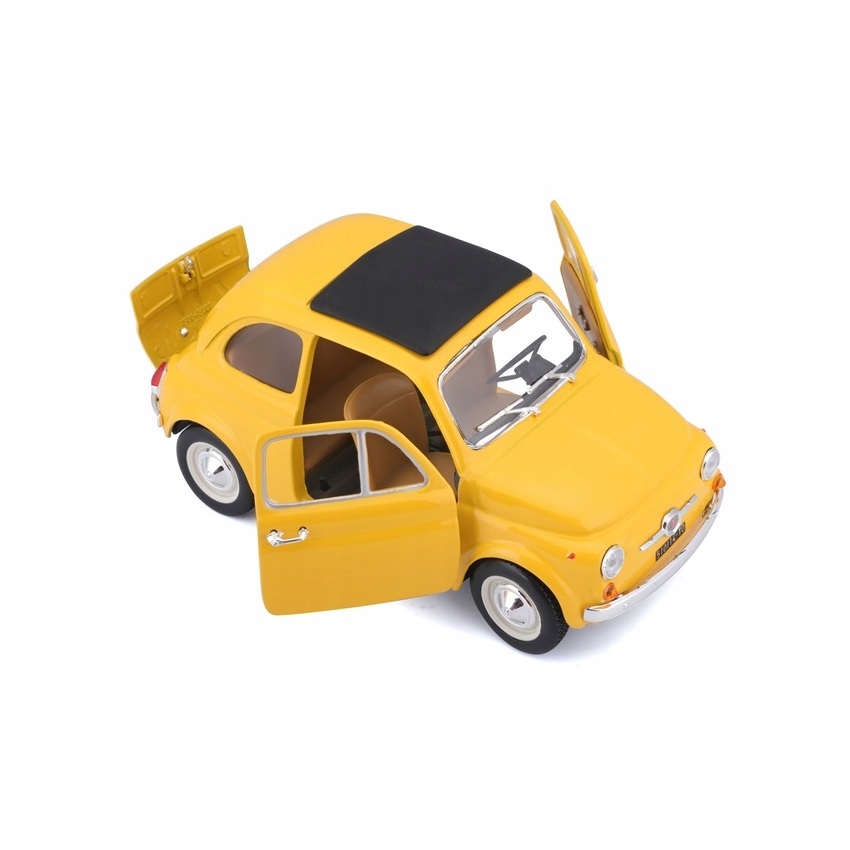 Fiat 500F (1965) 1:24 model Bburago 18-22098 żółty Materiał metal plastik
