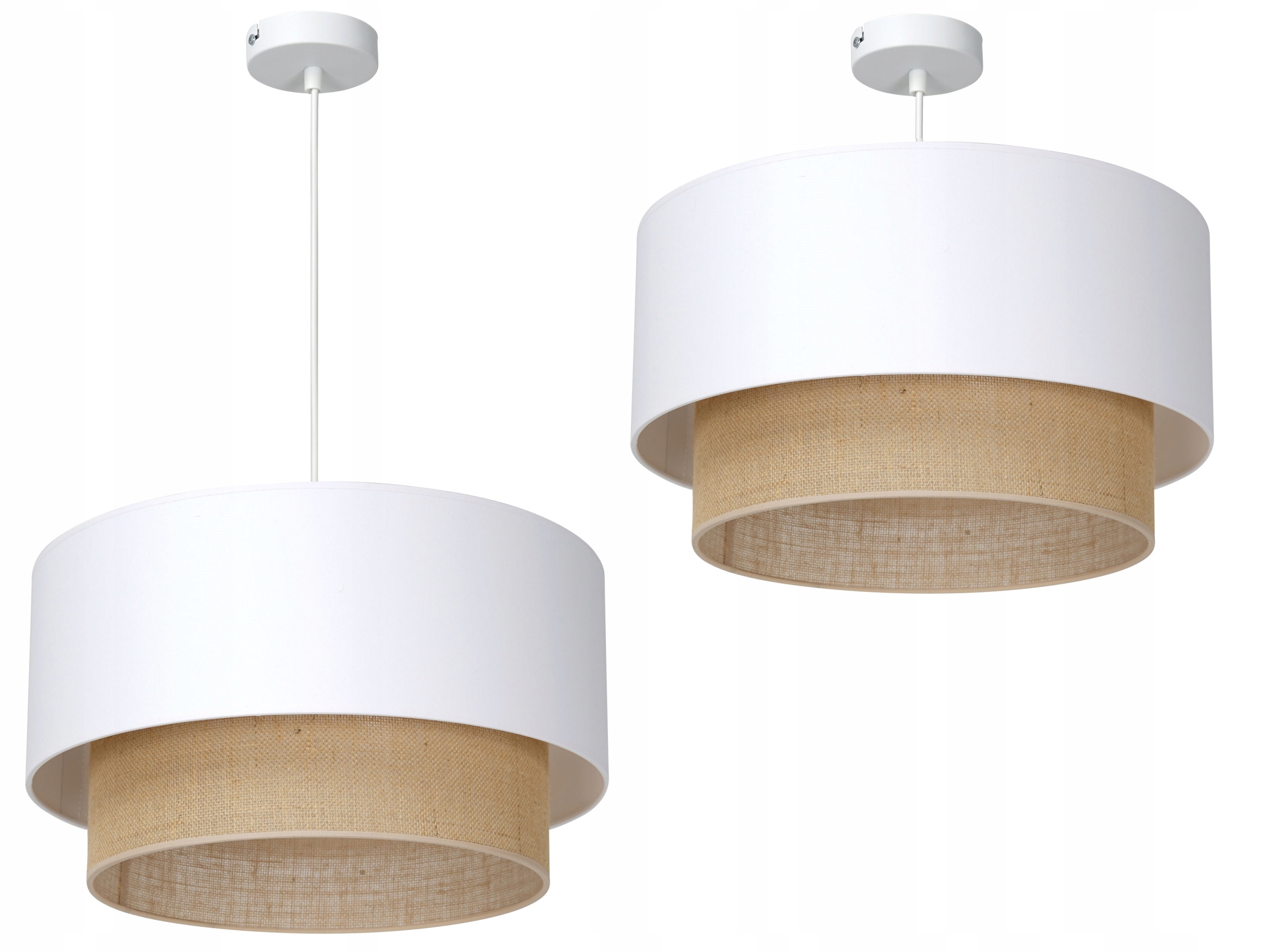 

Lampa Wisząca Z Abażurem Żyrandol Juta Boho Etno