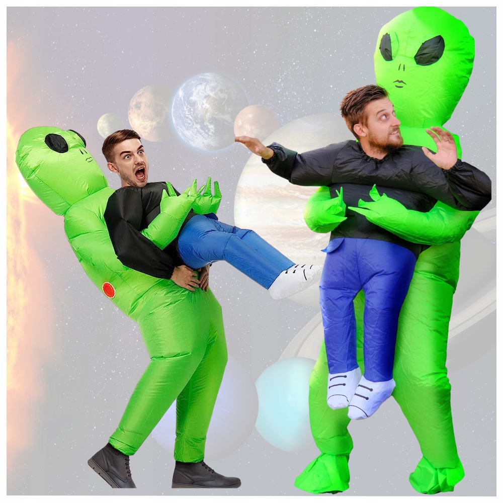DMUCHANY KOSTIUM UFO KOSMITA ALIEN PRZEBRANIE ŚMIESZNE PREZENT STRÓJ IMPREZ Płeć uniseks