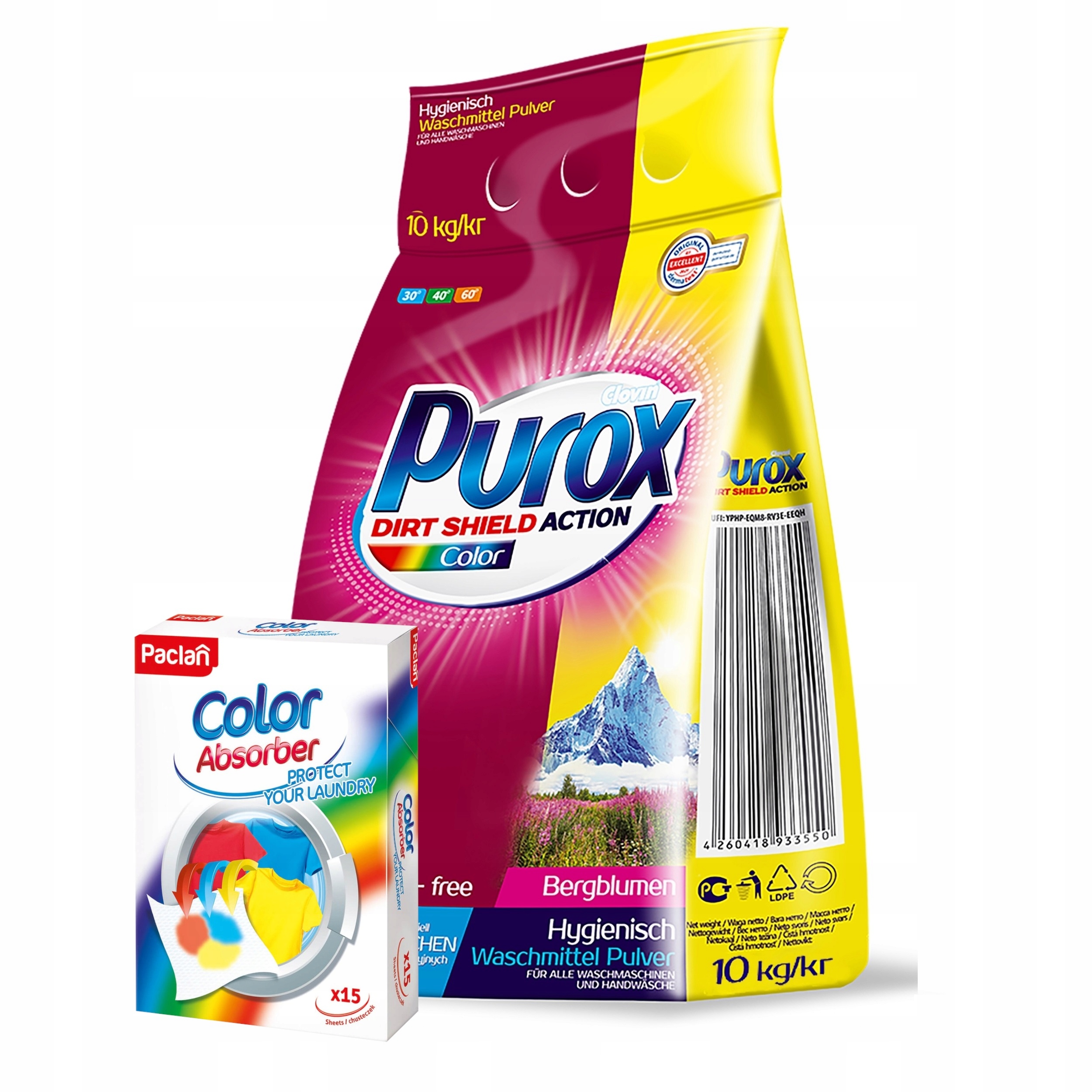 

Proszek Purox Color+GRATIS chusteczki do koloru