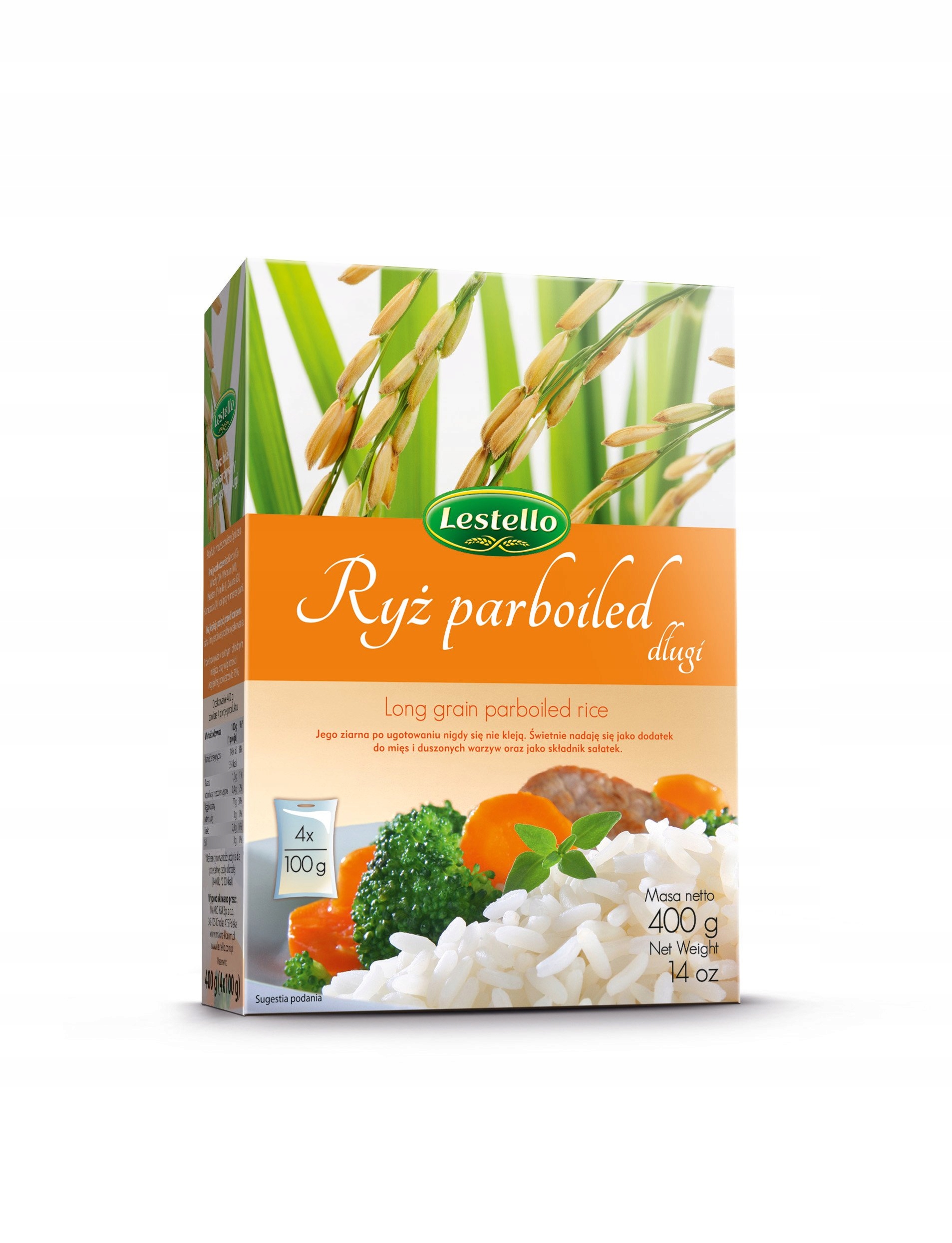 Lestello Rýže parboiled dlouhá 4x100 g