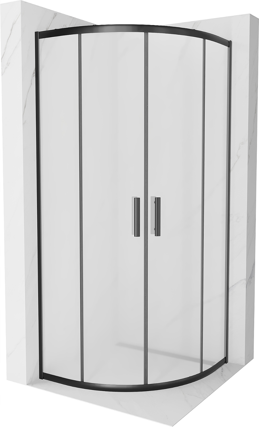 MEXEN RIO KABINA PRYSZNICOWA PÓŁOKRĄGŁA SZRON 80 x 80 CM CZARNA