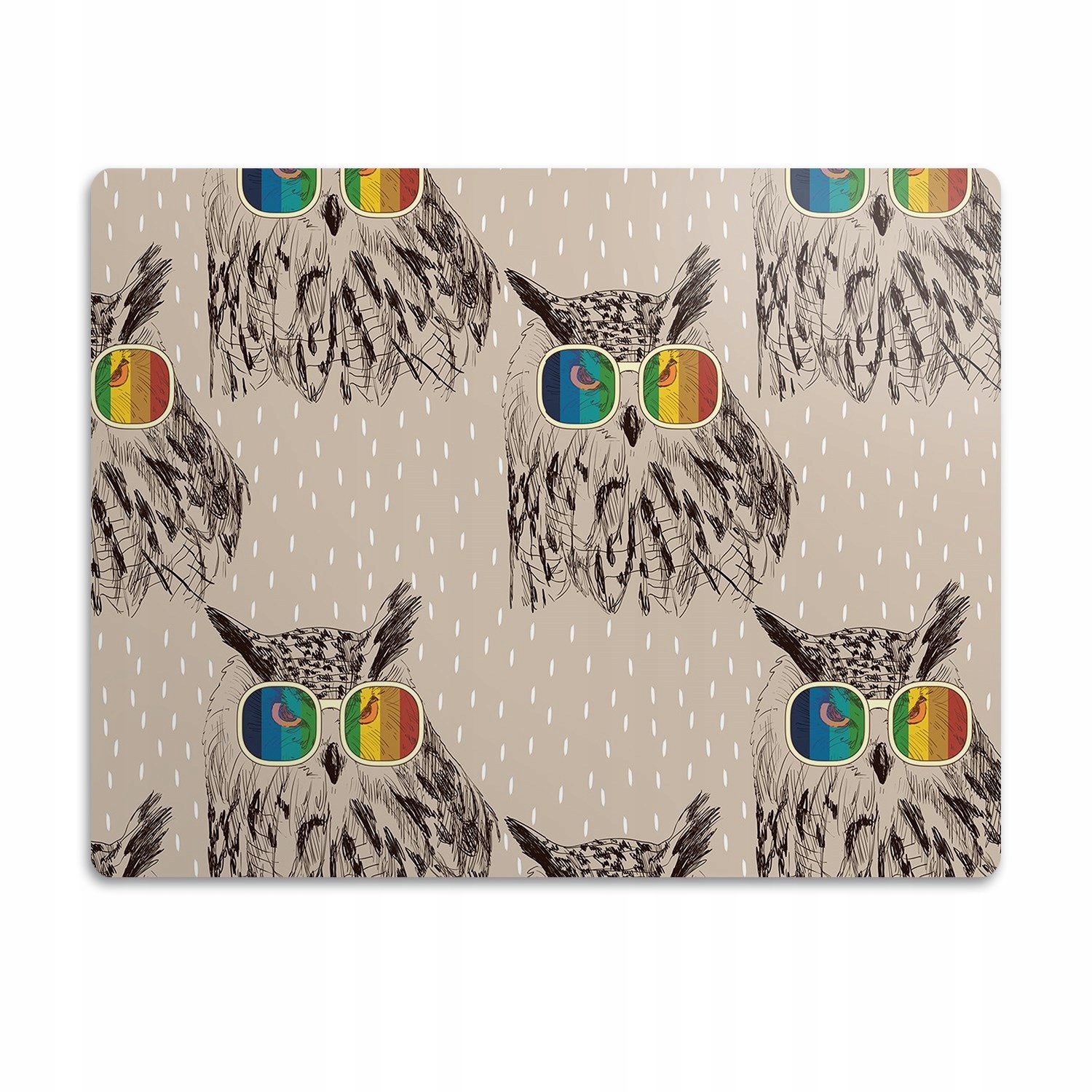 Levně Podložka pro psa pod misku Sovy s brýlemi 60x40