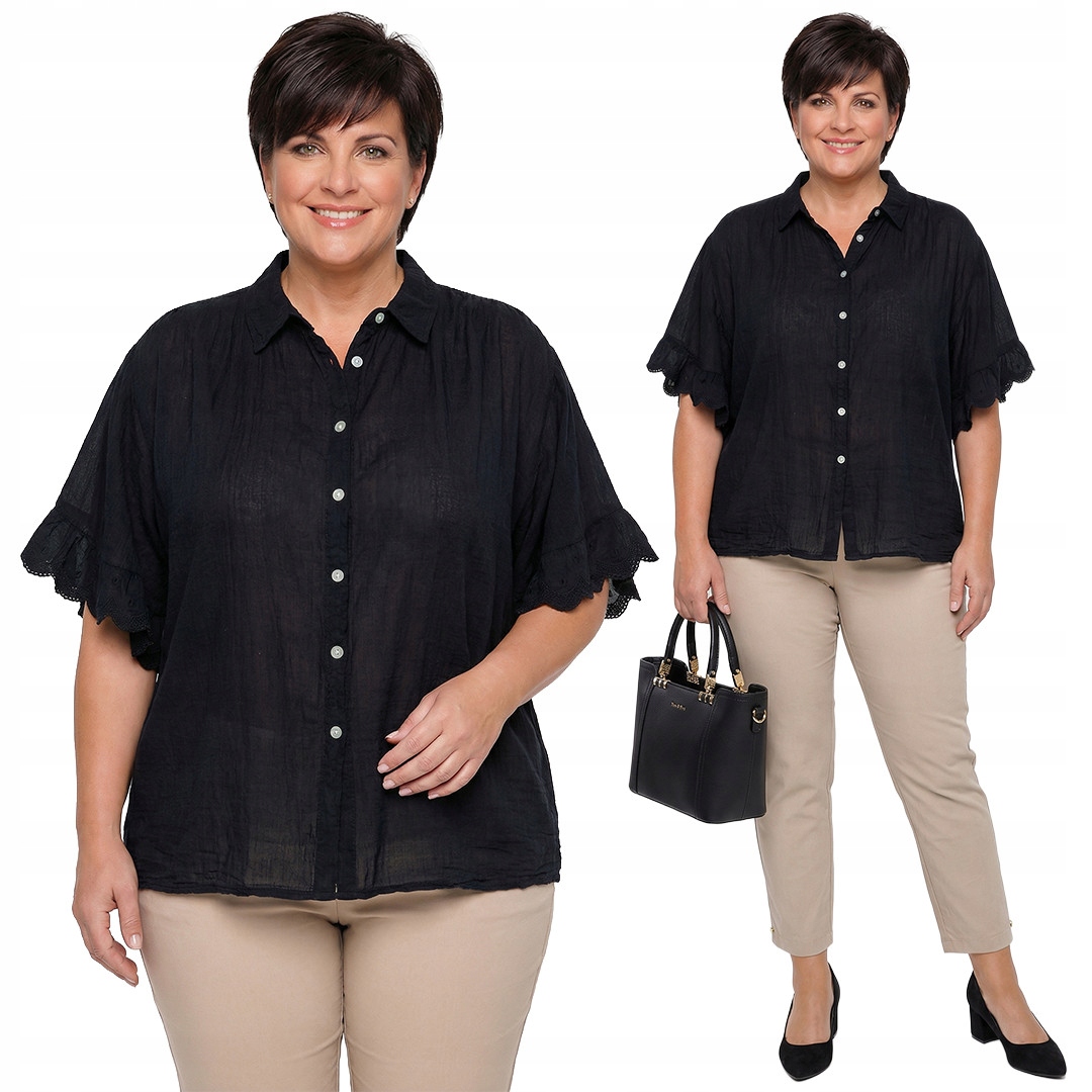 Černá halenka plus size velikost 52-58