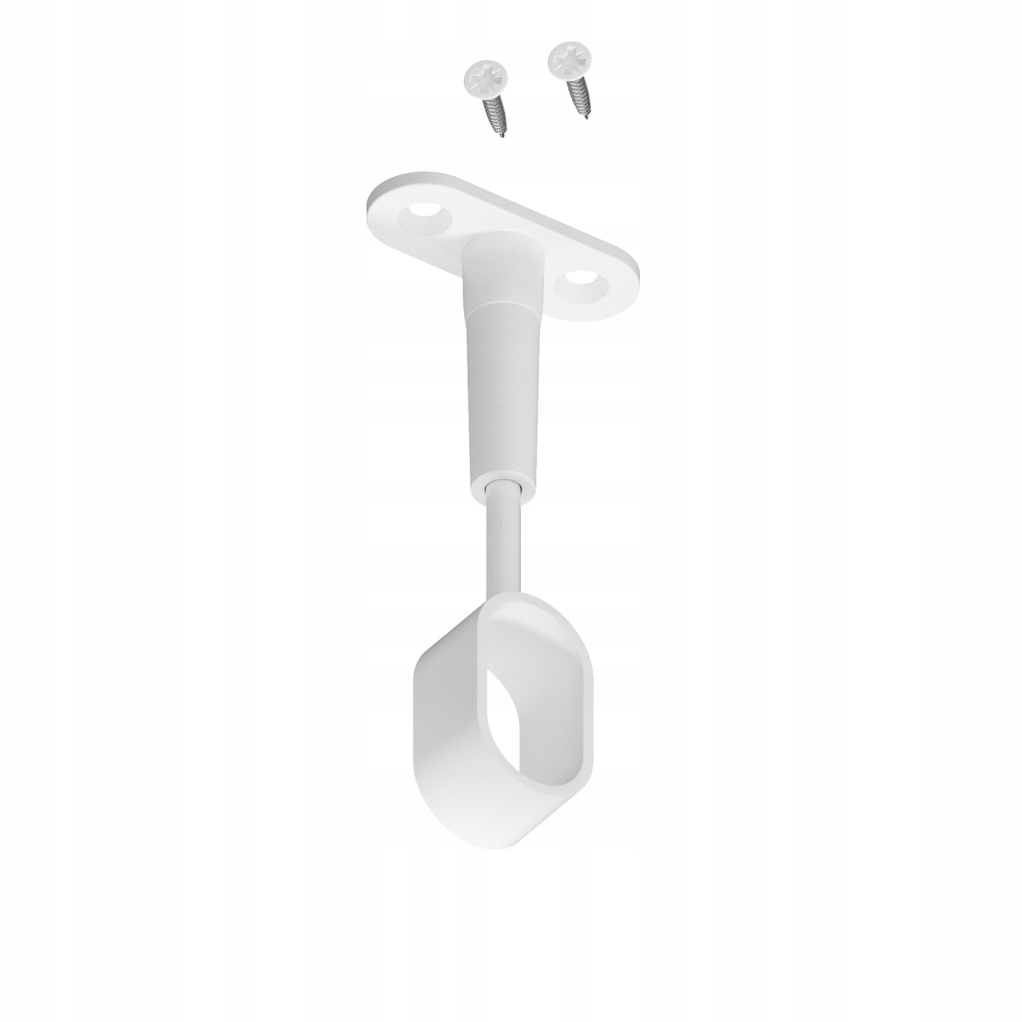 

Biały owalny uchwyt przelotowy do drążka, do szafy