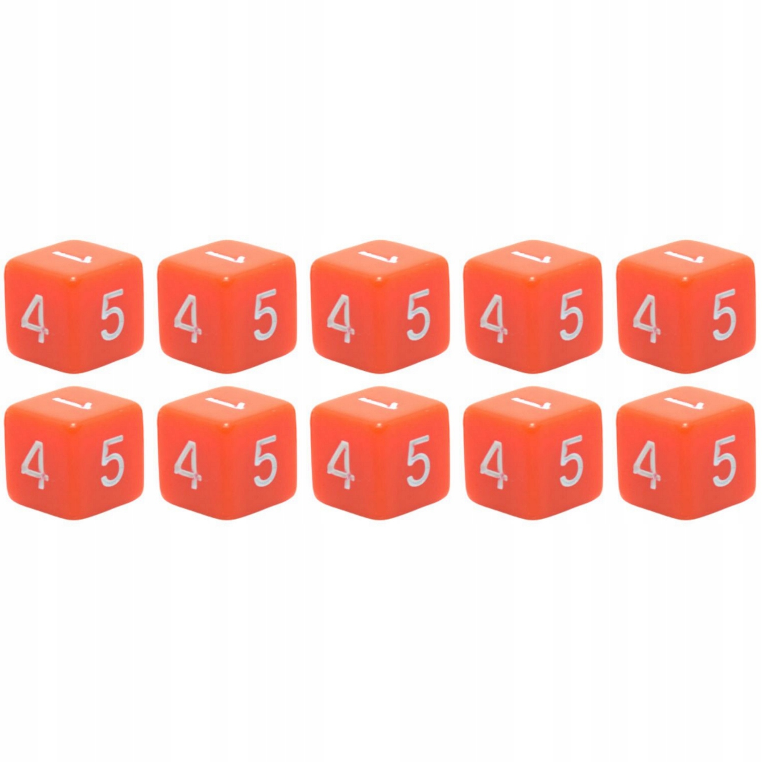 ZESTAW 10 KOSTEK K6 RPG KOŚĆ SZEŚCIOŚCIENNA POMARAŃCZOWA 1,6 CM