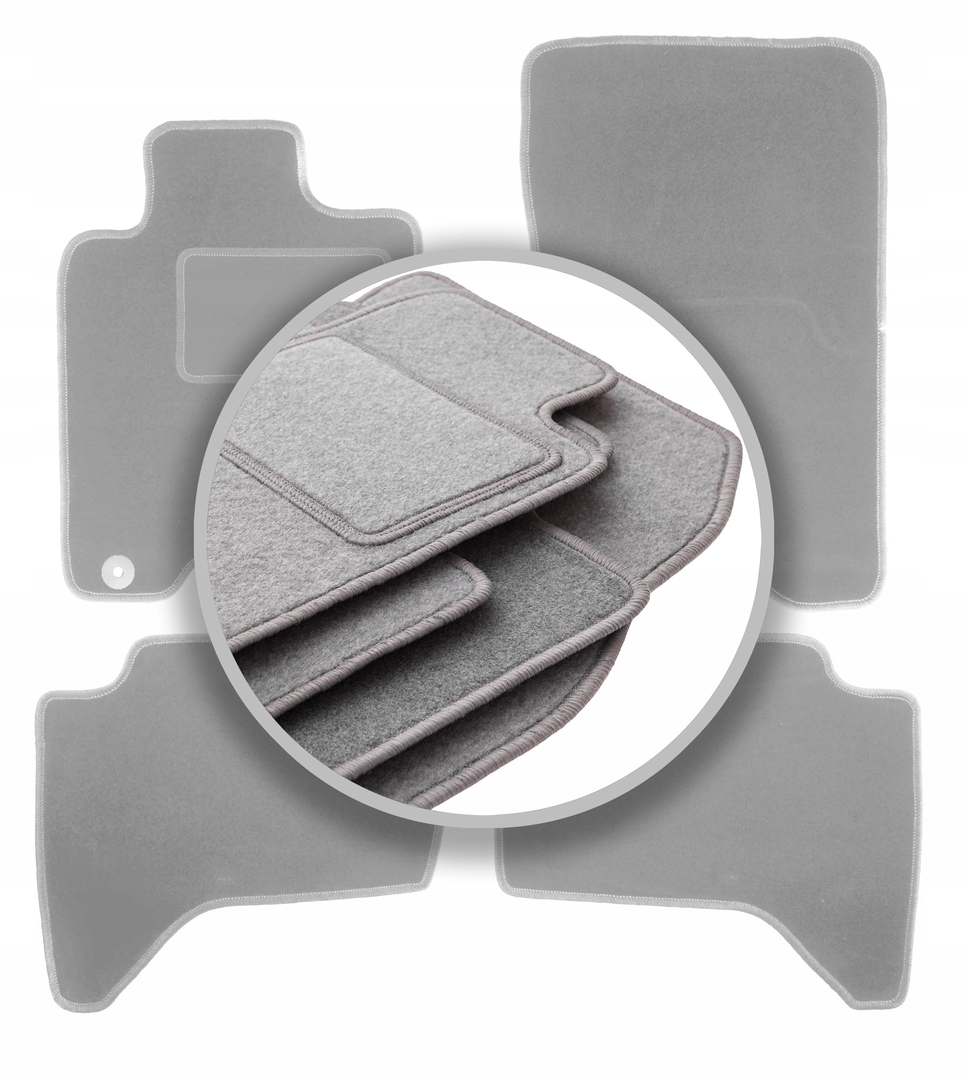 Velurové koberce Oslo šedé pro: Mitsubishi L200 IV pickup 2006-2015