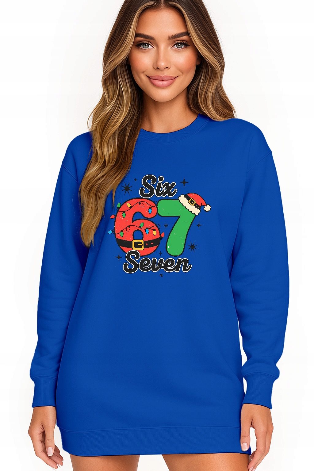 Mikina Vánoční Oversize Šaty Six Seven 67 Dárek Vánoce XXL