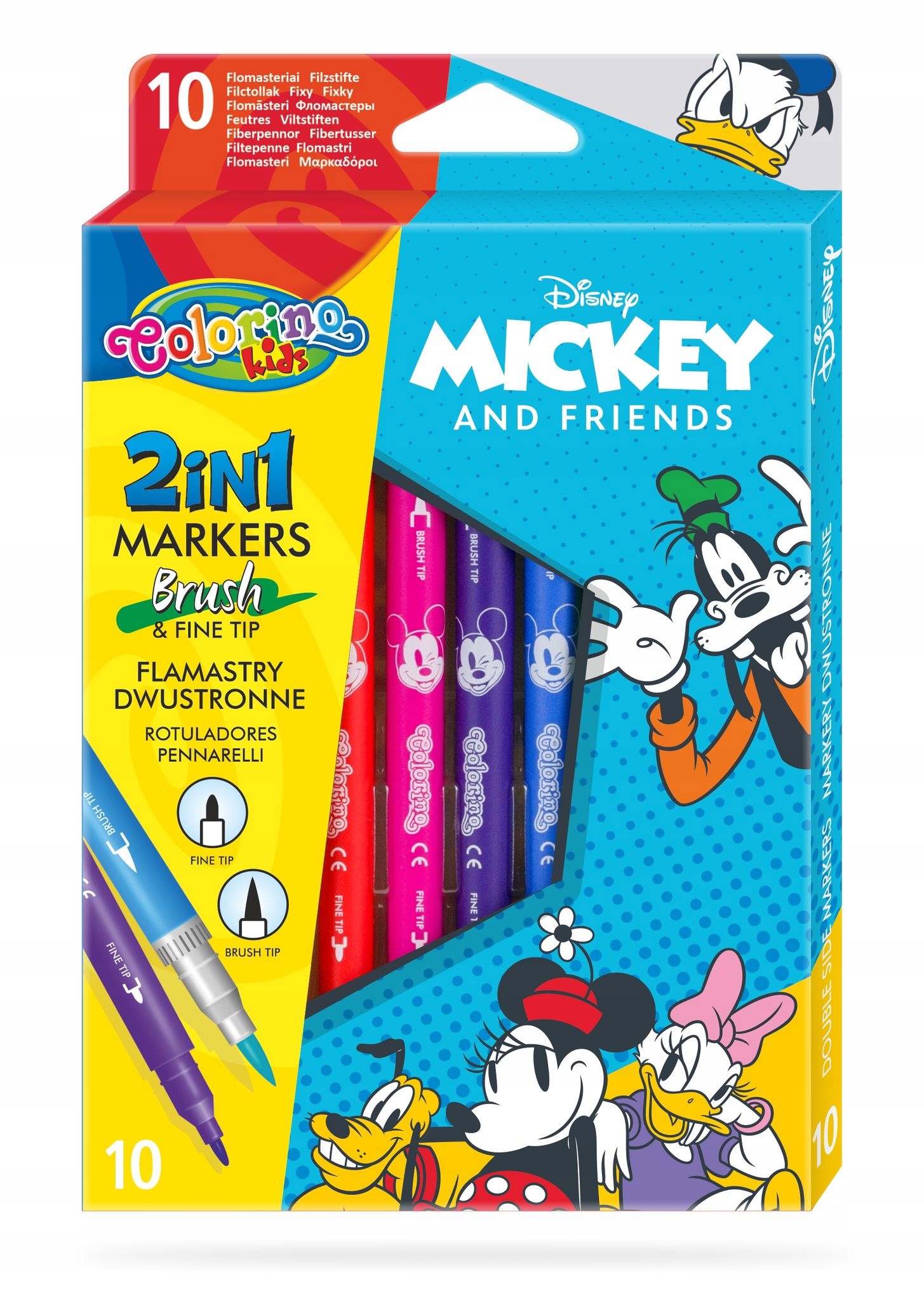 Colorino flamastry dwustronne 10 kol Myszka Miki Marka Colorino