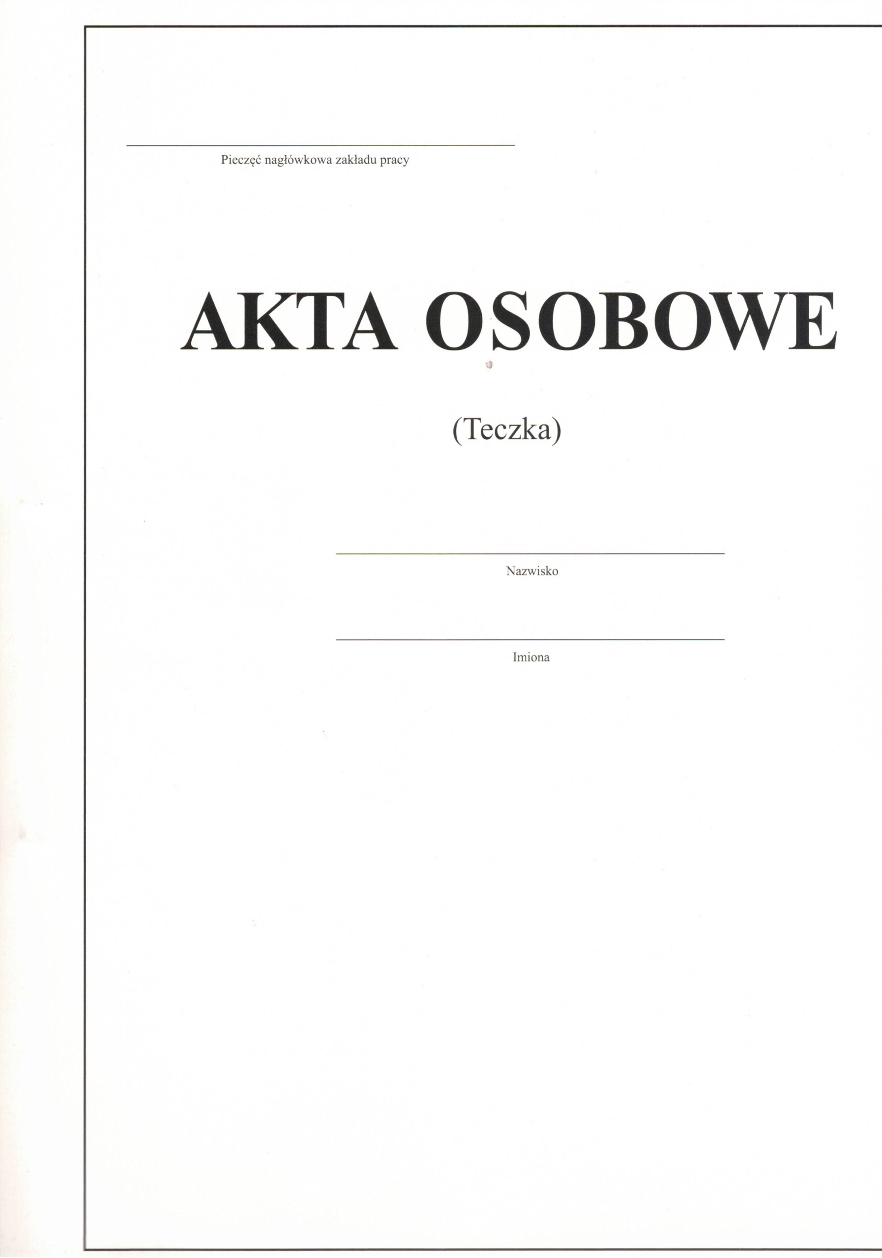 

Teczka akt osobowych oprawa miękka