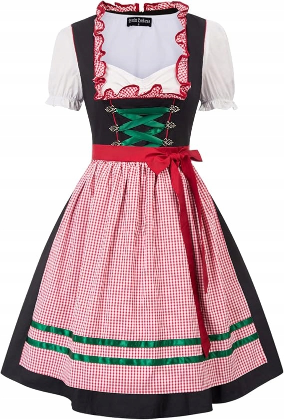 Scarlet Darkness Šaty Dirndl Bavorská Oktoberfest 3 díly L