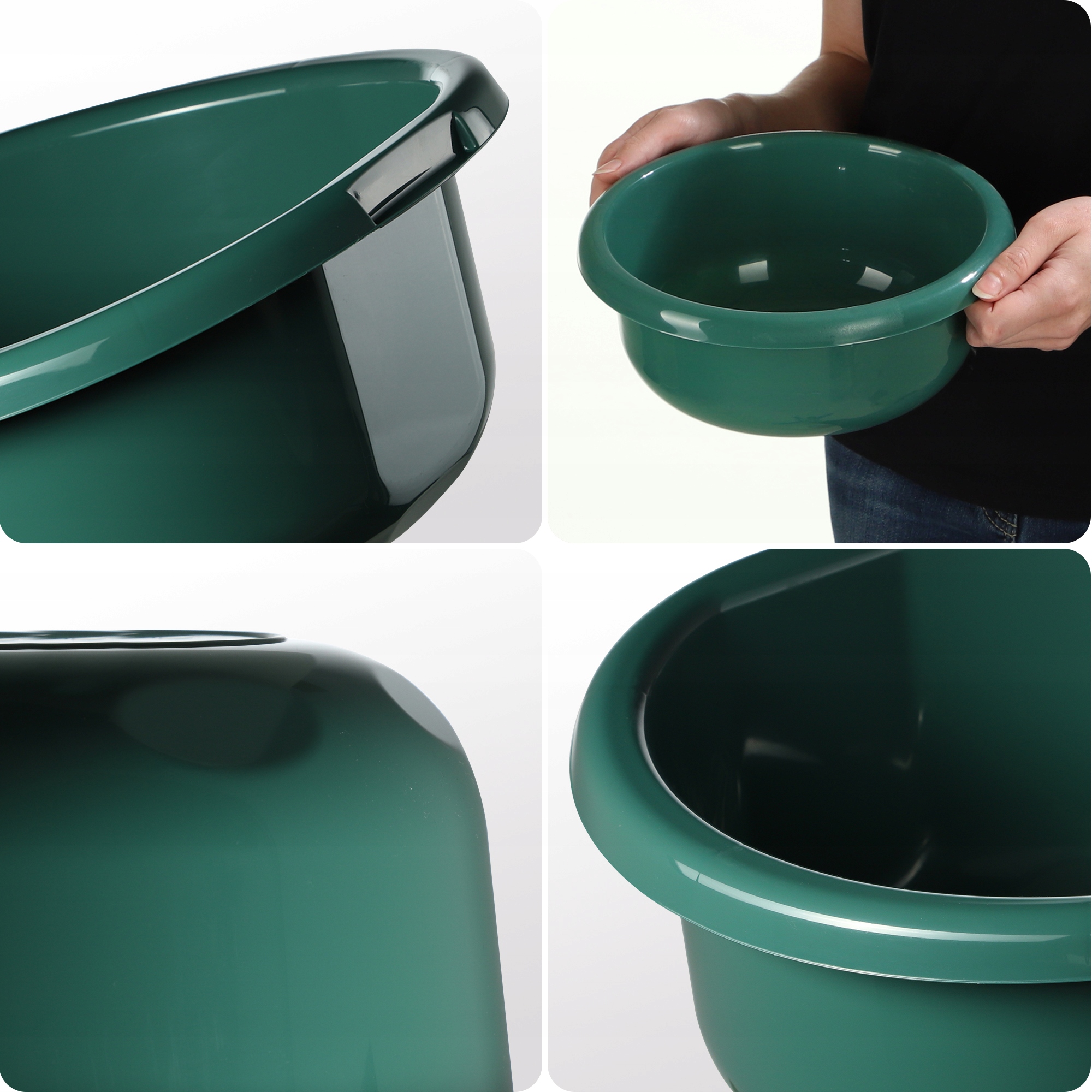 MISKA PLASTIKOWA OKRĄGŁA 2,5L NA PRANIE MIEDNICA MISA Z UCHWYTAMI Wysokość produktu 9.4 cm