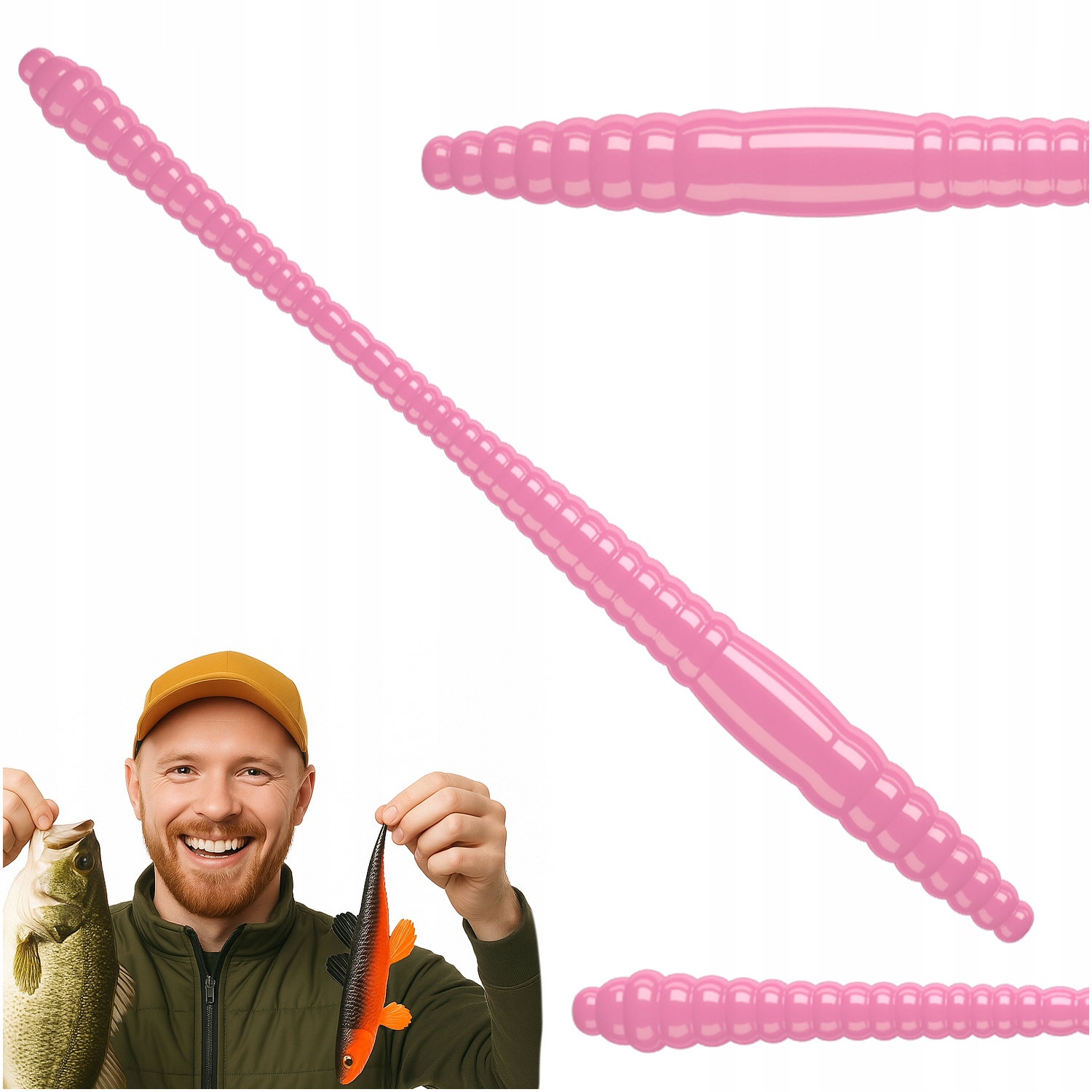 Guma Przynęta Libra Lures Dying Worm 7 cm, Bubble Gum ,zapach Ser, 15 sztuk