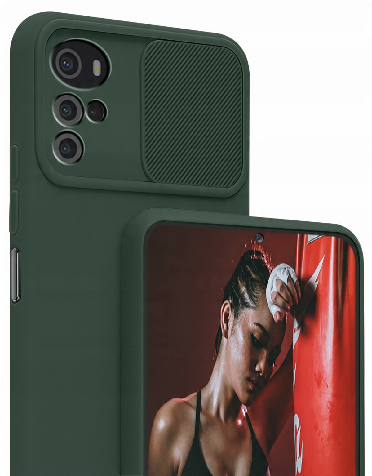

Etui do Motorola G22 Silicone CamShield Szkło 9H
