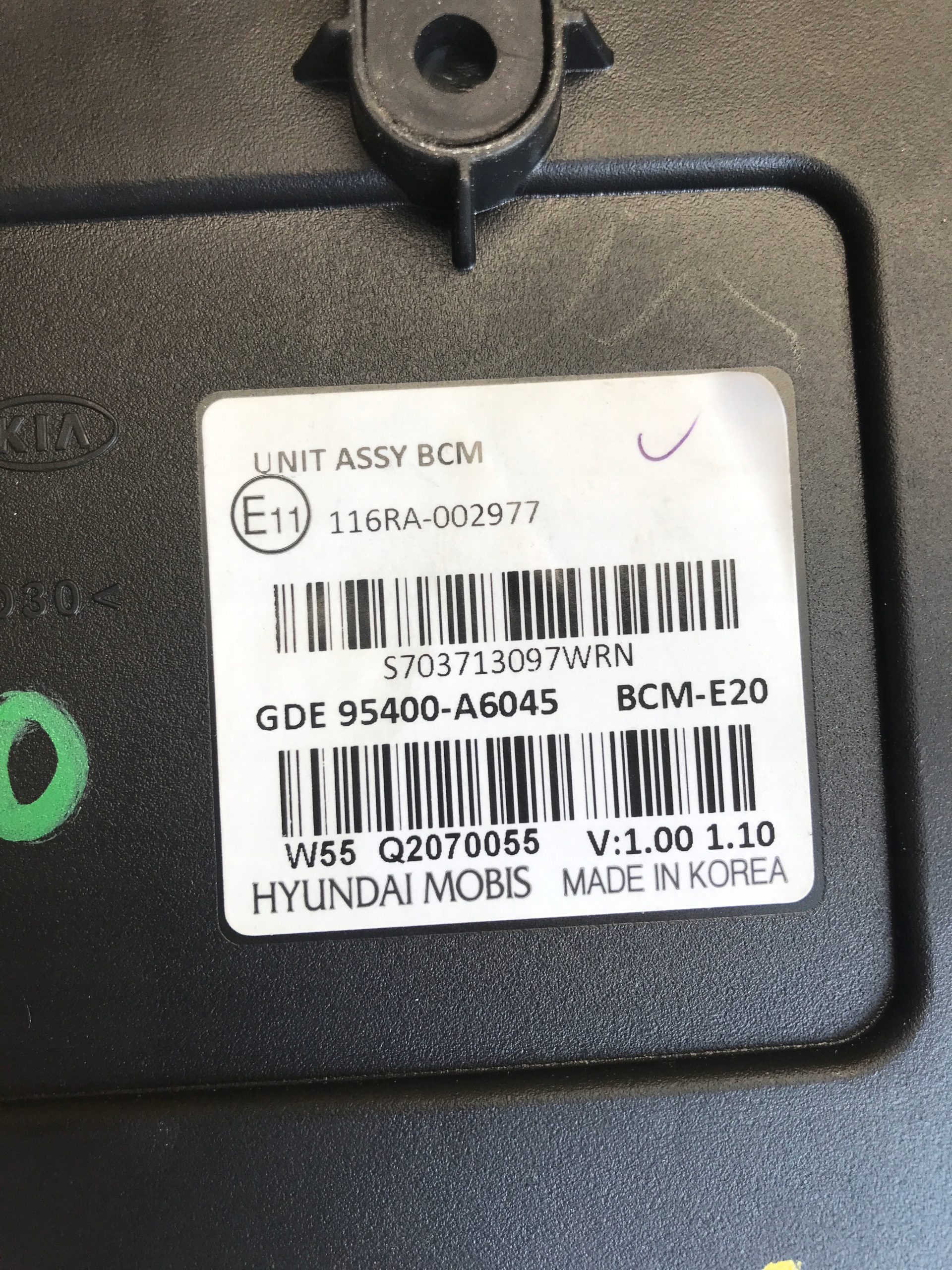 module control unit BCM HYUNDAI I30 II 95400-A6045