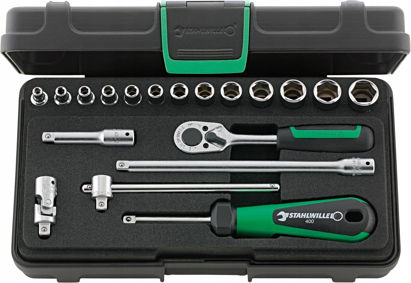 Sada náradia 1/4" račňa nástavce 6-hran 3,5-13 mm príslušenstvo, 19-ks
