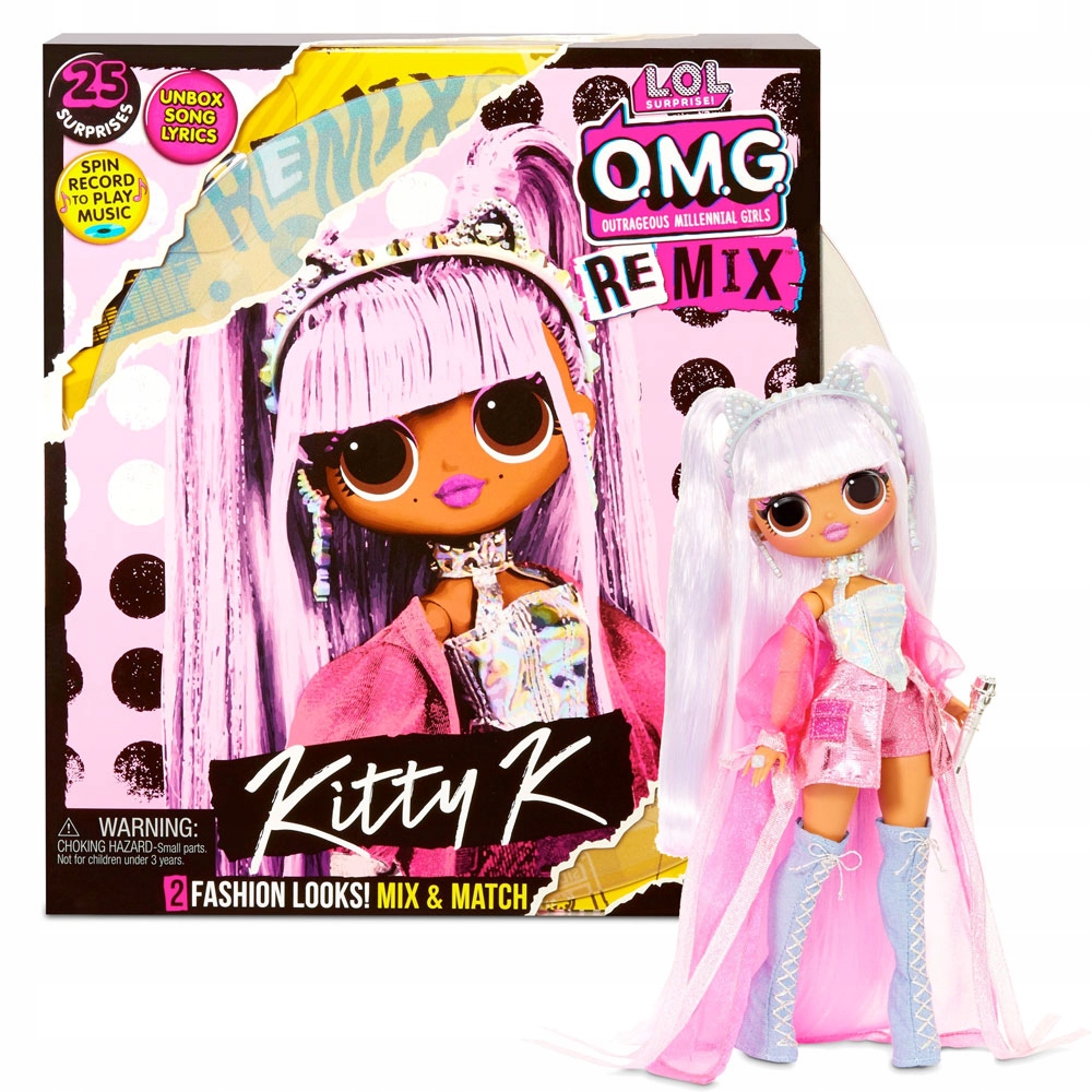 LOL SURPRISE Кукла OMG REMIX Kitty K + ПРОИГРЫВАТЕЛЬ виниловых пластинок