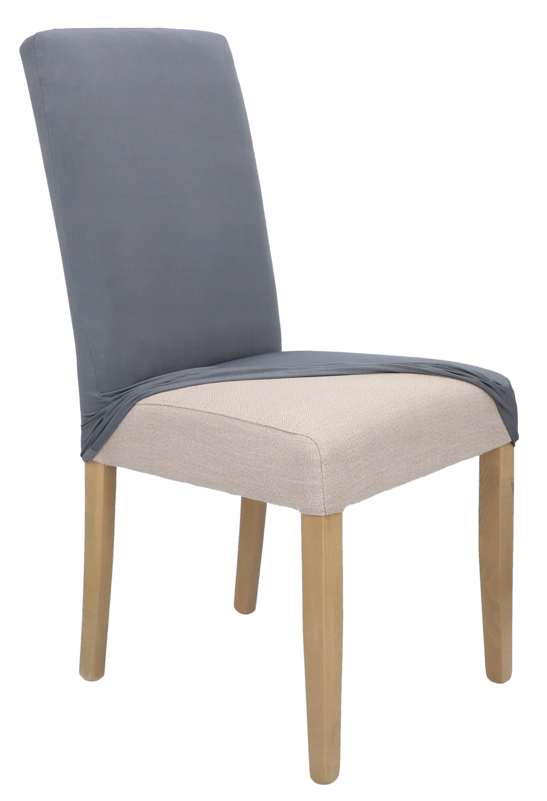 POKROWIEC NA KRZESŁO SZARY STALOWY ELASTYCZNY UNIWERSALNY POKROWCE Kolor dominujący szary