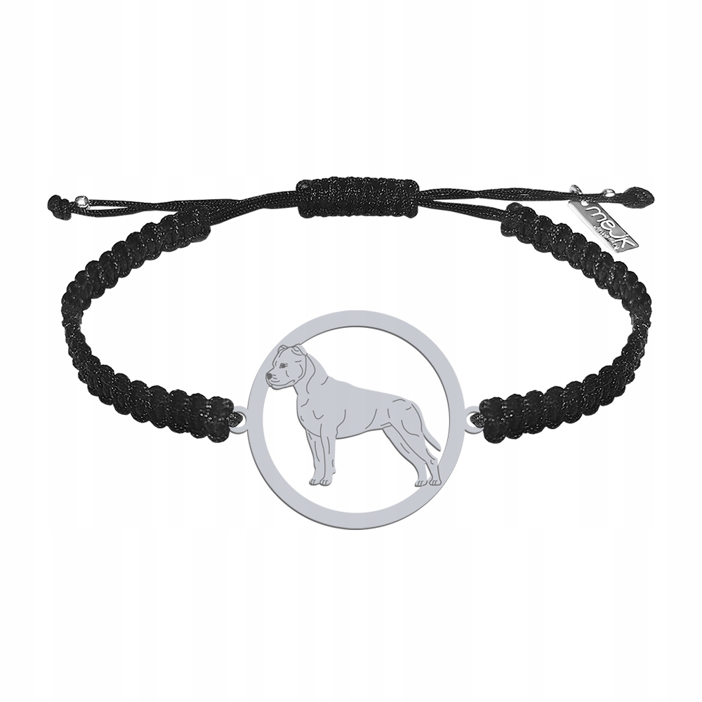 Stříbrný náramek Amstaff 925 šňůrka Makramé Dárek Šperky Gravírování