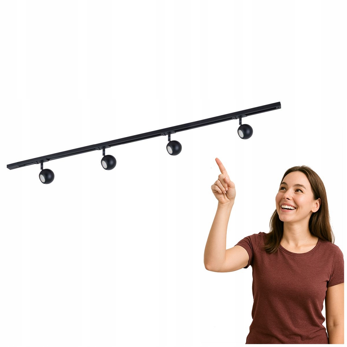 Koľajnicová lampa 4xGU10 Marvi Tr Blake čierna moderná Italux