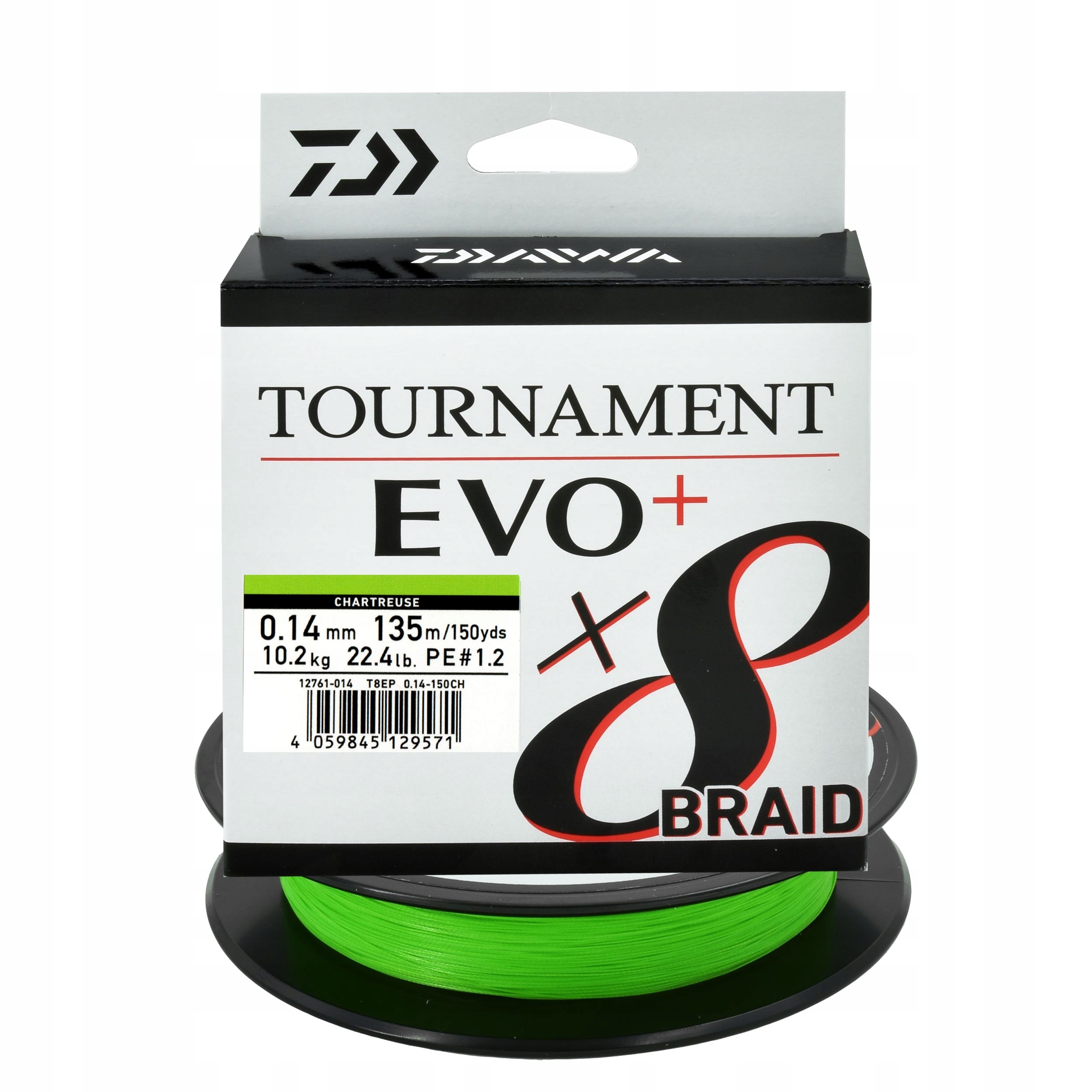 Plecionka spinningowa Daiwa Tournament X8 0.14mm 135m 10,2kg limonka 1szt.