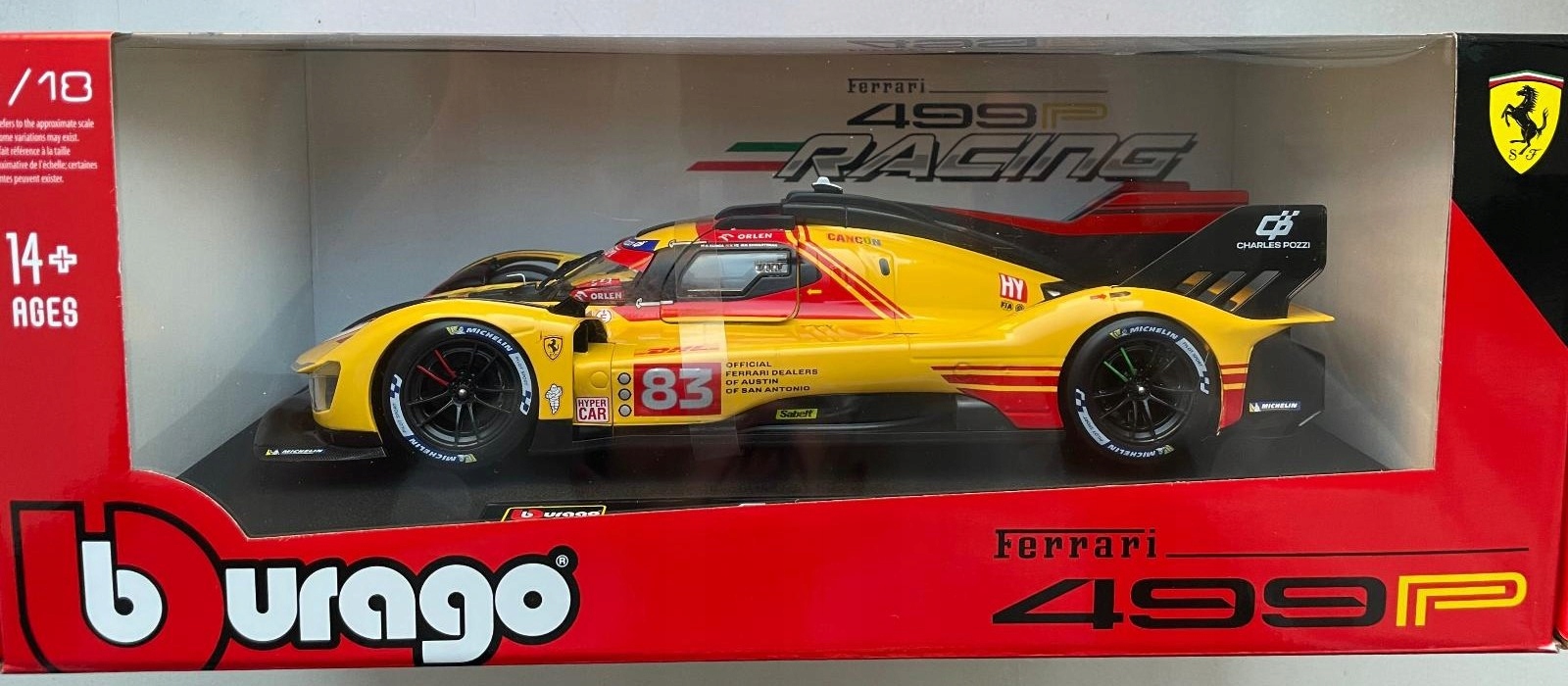 BG16313 - 1/18 FERRARI 499P 24H LE MANS HYPERCAR 2024 NO.83 ACRYLIC