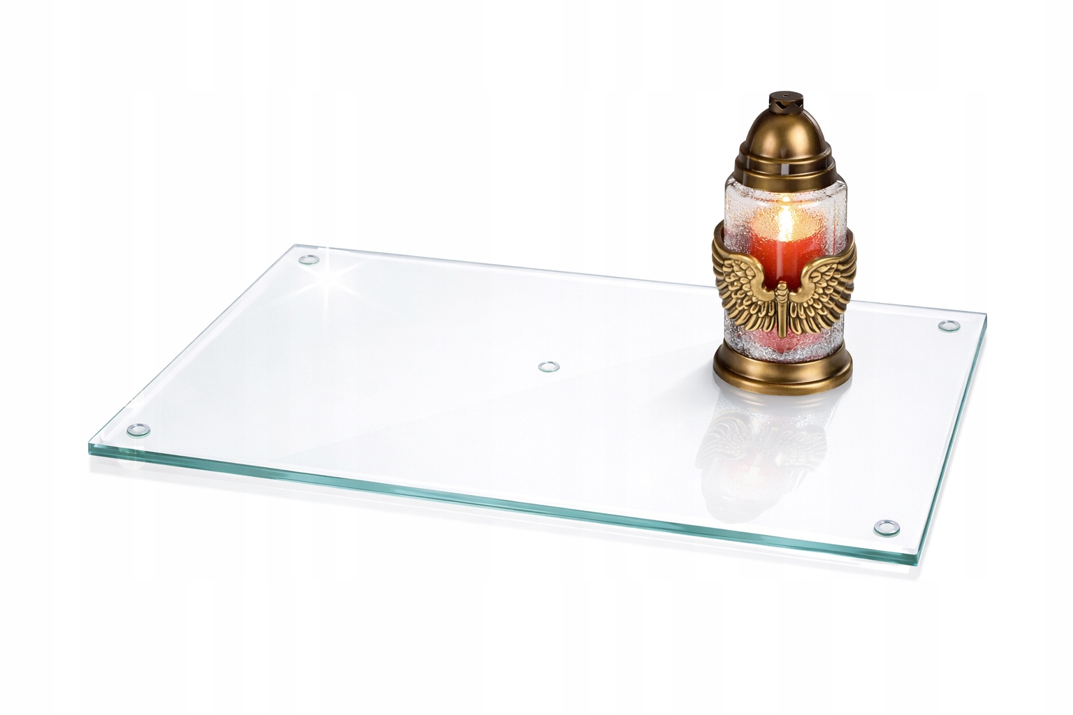 Podstavec pod květiny Svícen na hřbitov 80x52 cm Průhledný Tvrzený