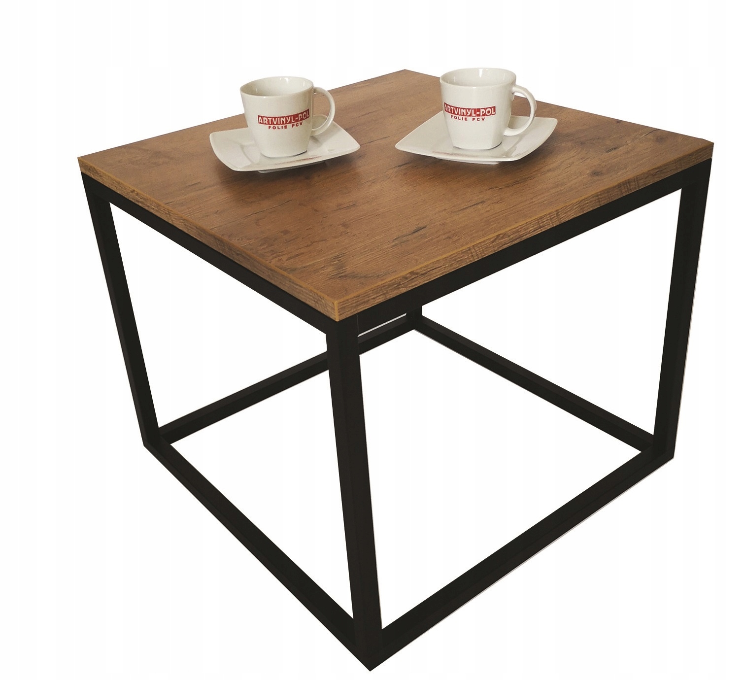 

Stolik Kawowy Loft 60x60x50 dąb wotan Opcje