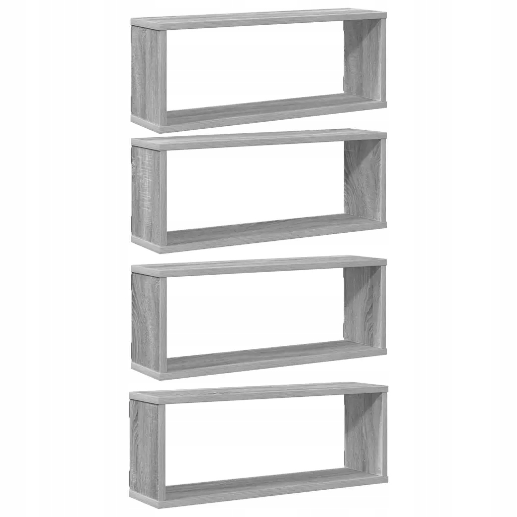 Závěsné police kostka dřevo šedá 60x15x23 cm