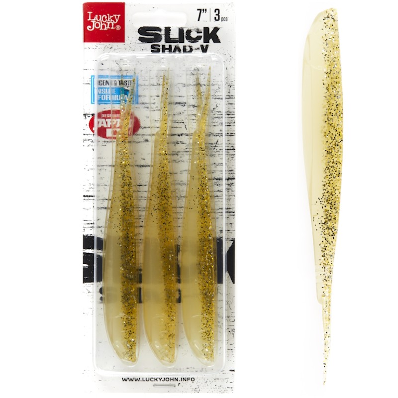 Guma Jaskółka Lucky John 3D Slick Shad-V 7'' 17.8cm 013 3szt. Na Sandacza
