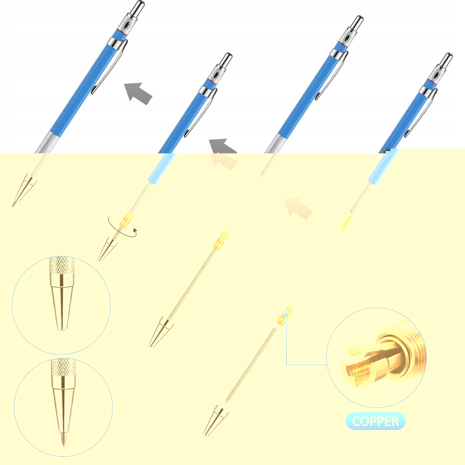 OŁÓWEK BUDOWLANY STOLARSKI AUTOMATYCZNY WKŁADY Rodzaj ołówek