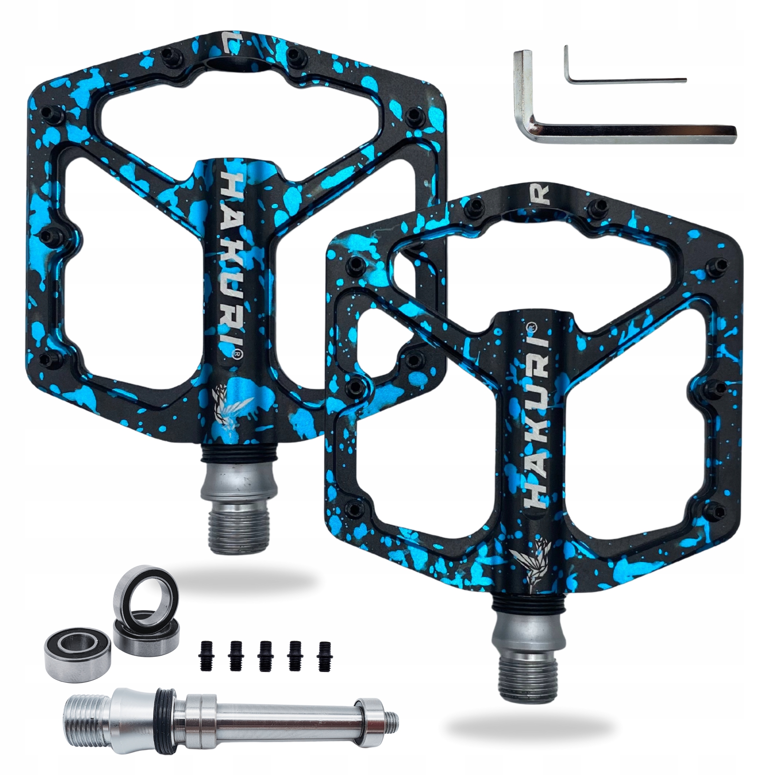 Pedały rowerowe Platformowe Mtb Enduro Lekkie Aluminiowe z pinami 3 łożyska