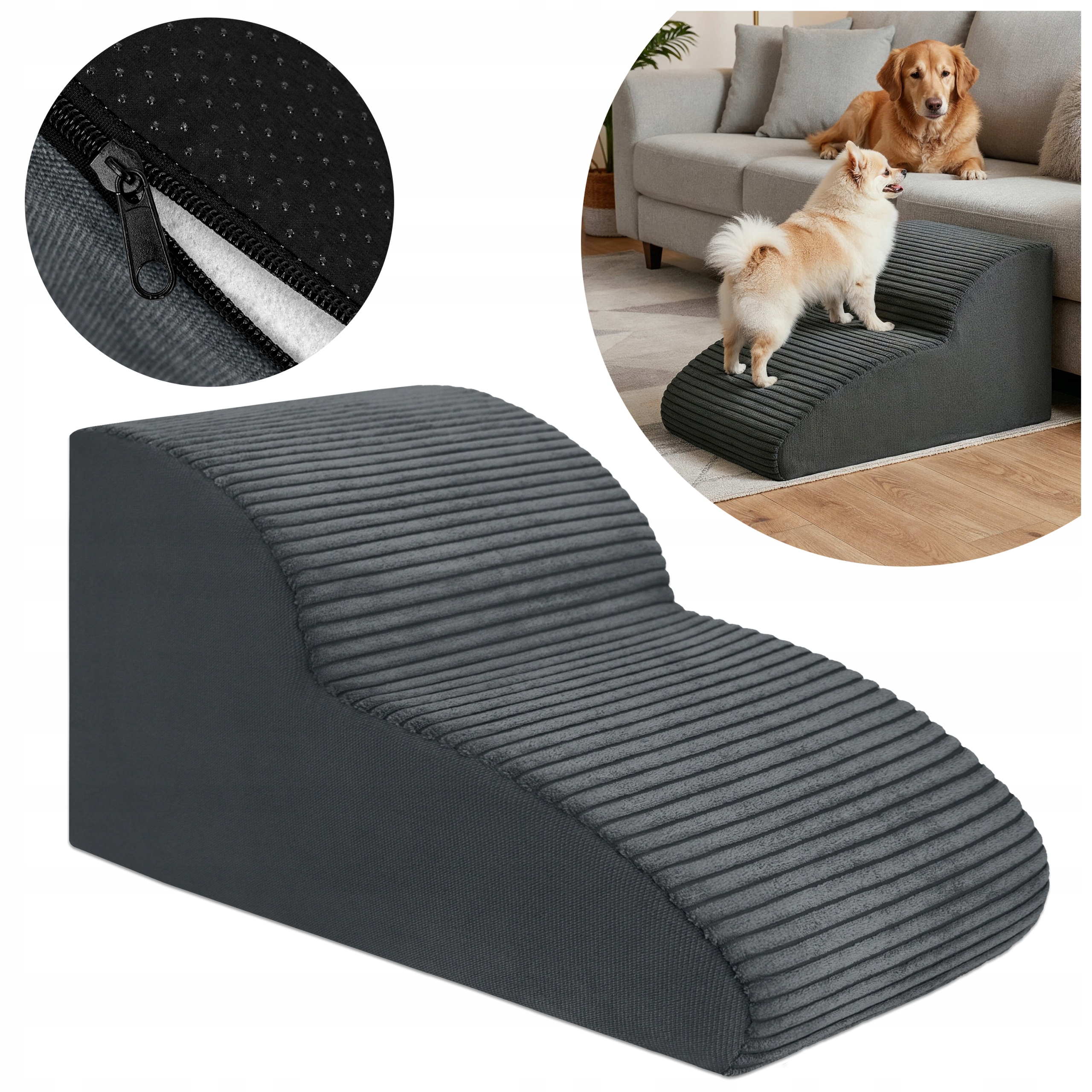 Levně Schůdky Pro Psa Pro Nastupování Plošina 2 Stupně 30 CM Mírná, Stabilní Rampa