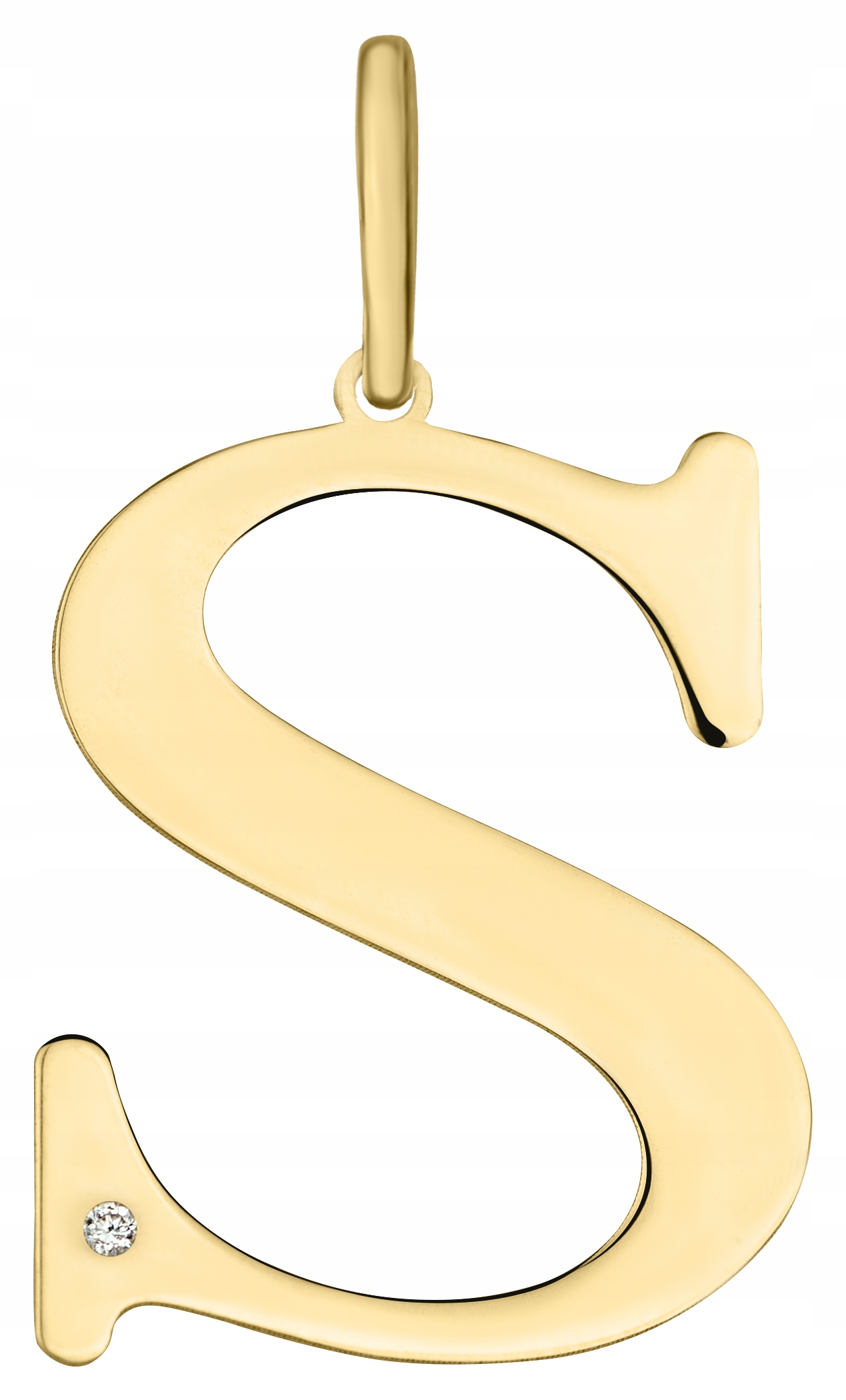 

Złota Zawieszka Duża Literka S Brylant Grawer 585