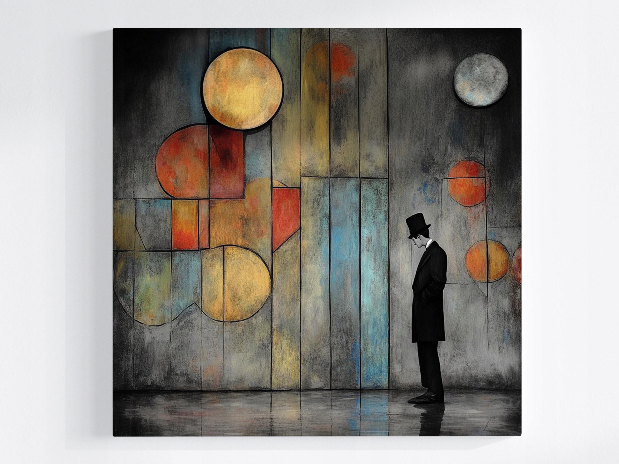 Obraz Na Plátně Canvas Abstrakce Geometrie Muž Válec Myšlenka 80x80