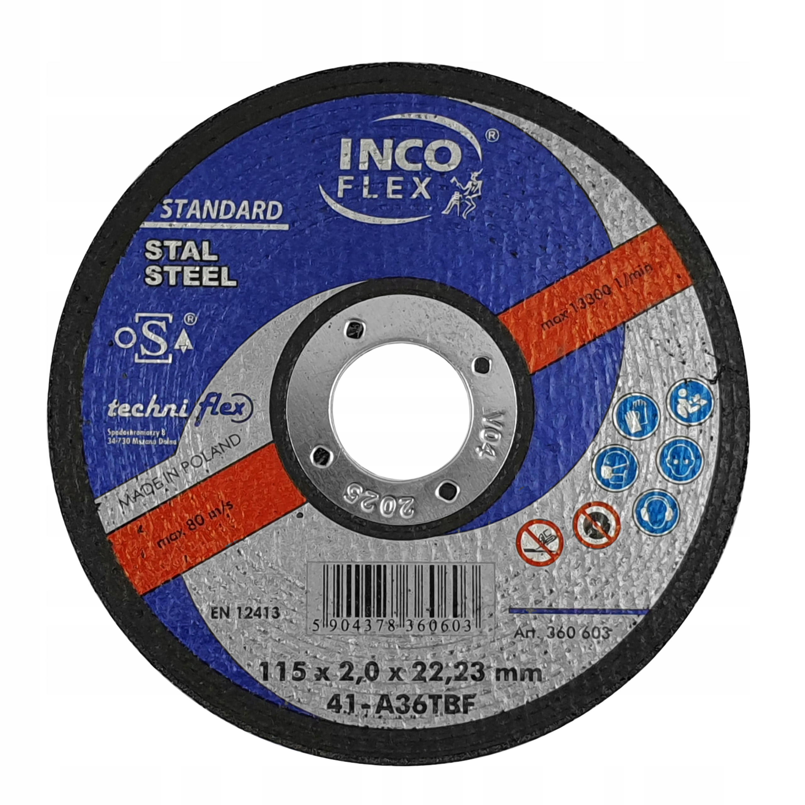 

Tarcza Do Cięcia Metalu 115x2,0x22,3 Incoflex 1SZT