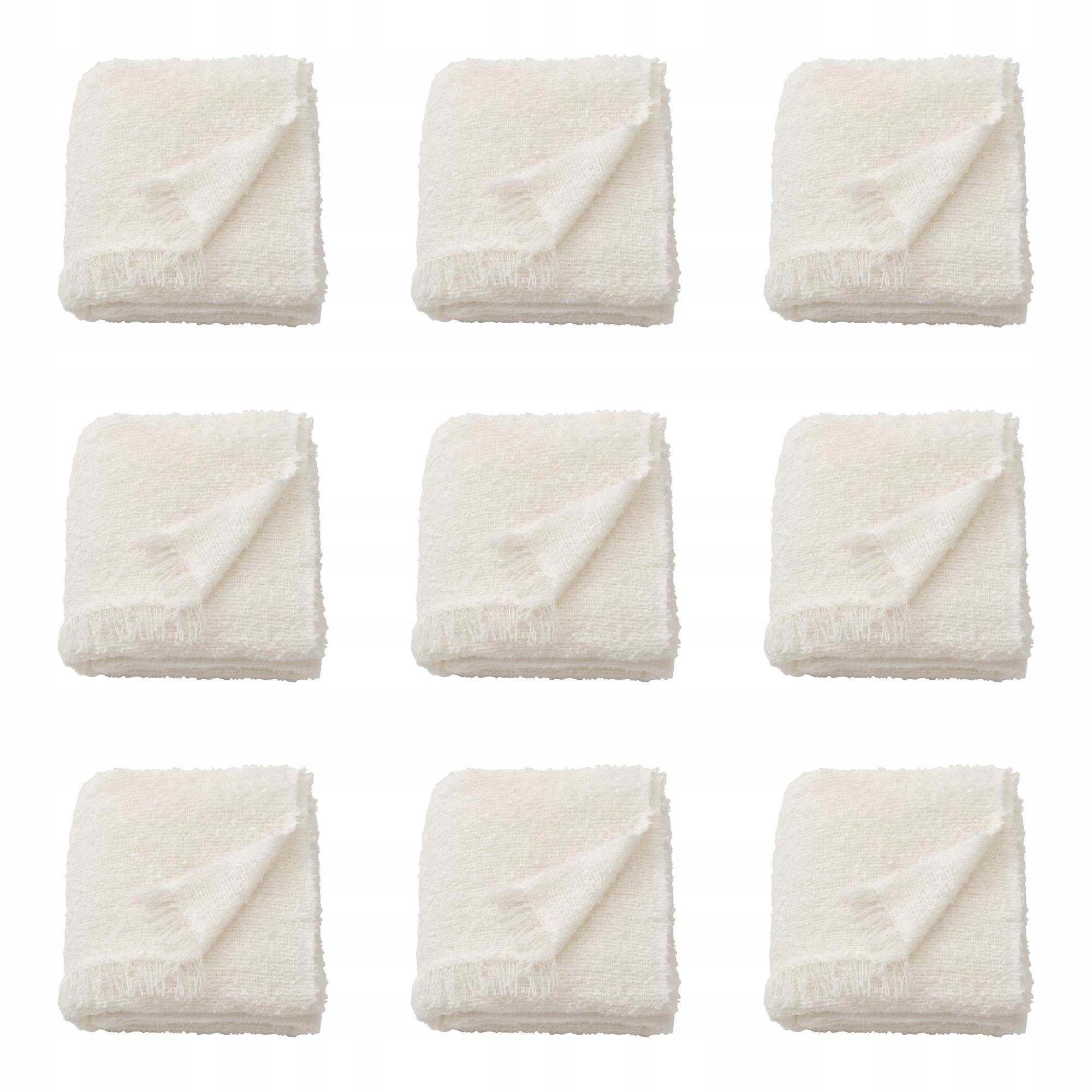 9 ks krémový pléd Sandbrodd 130 x 170 cm, recyklovaný, měkký