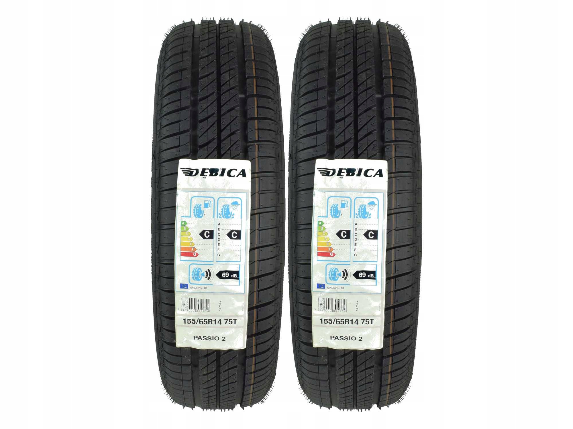 

2 Opony letnie 155/65R14 Dębica Passio 2