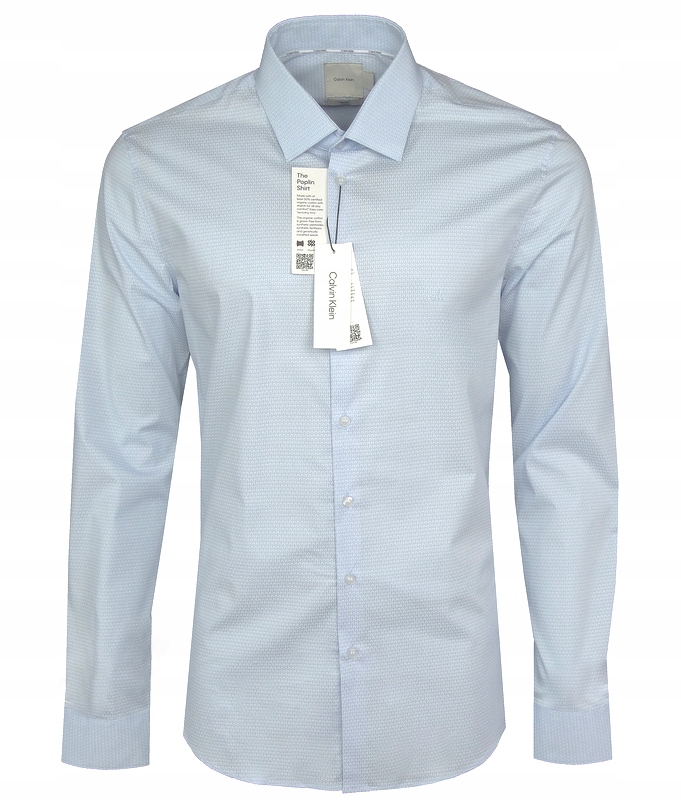 Calvin Klein pánská košile, Slim, modrá, vzor, 39