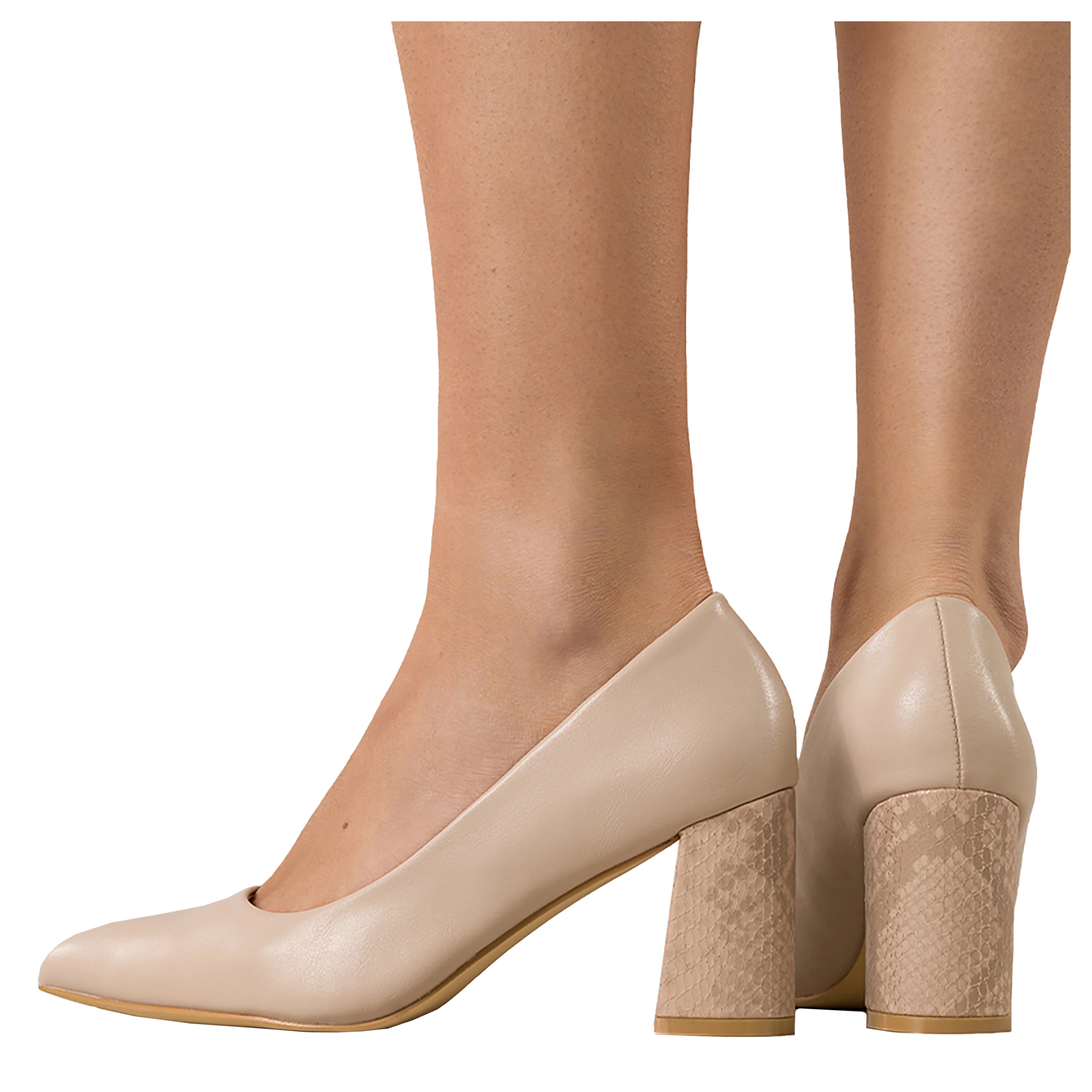 Béžové dámské lodičky na podpatku Klasické, pohodlné, stabilní, velikost 39