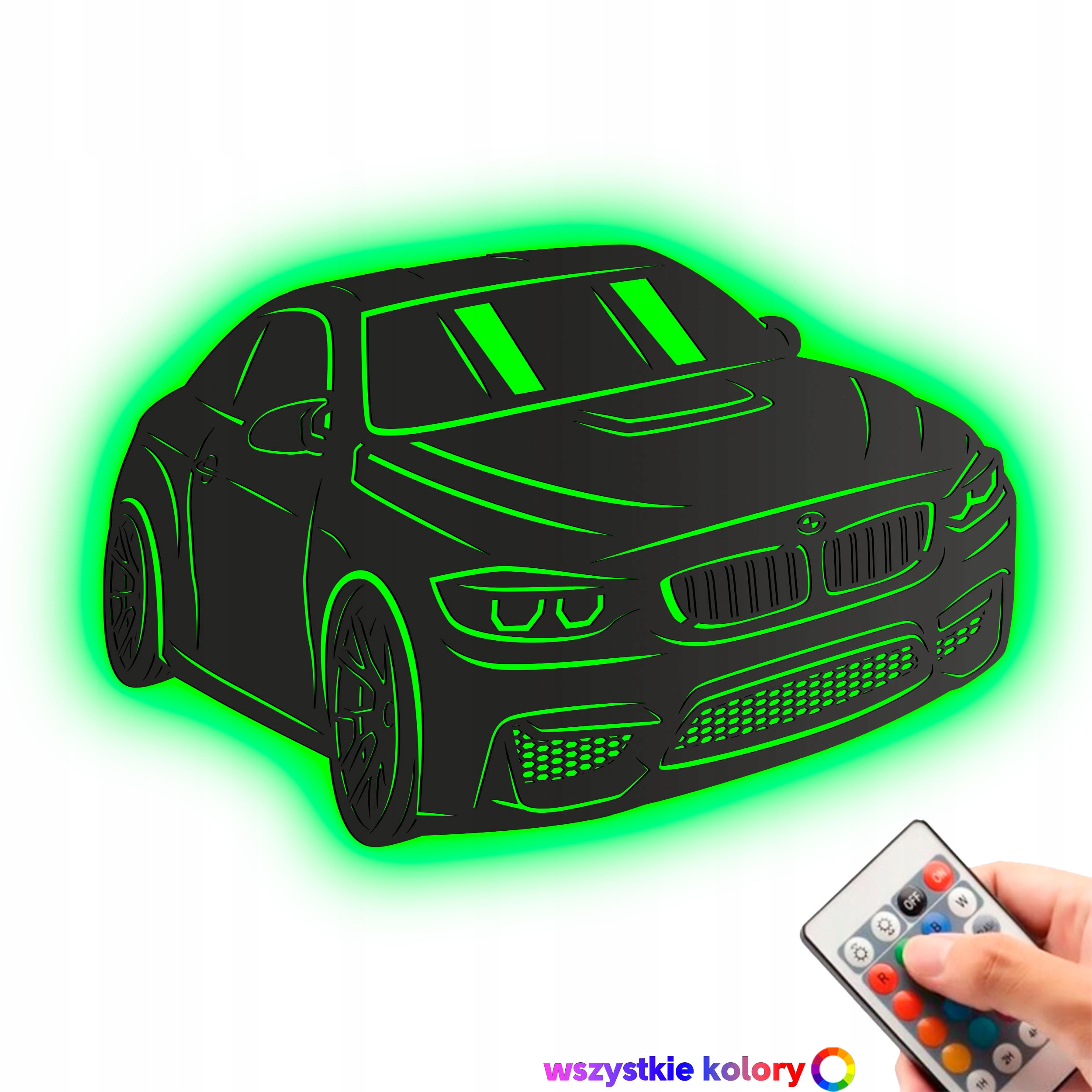 Dřevěný 3D obraz Bmw F82 M4 Nástěnná Dekorace Dárek Noční Lampa Led XL