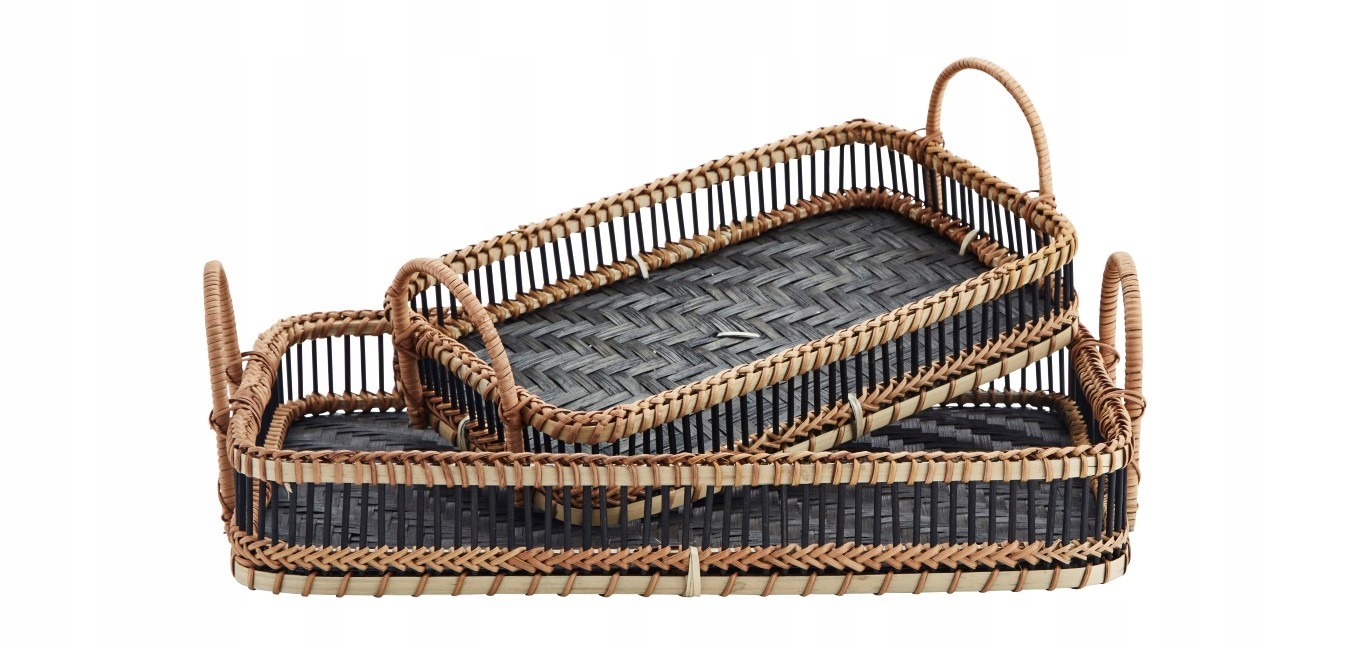 Sada bambusových podnosov Boo, čierna, Madam Stoltz