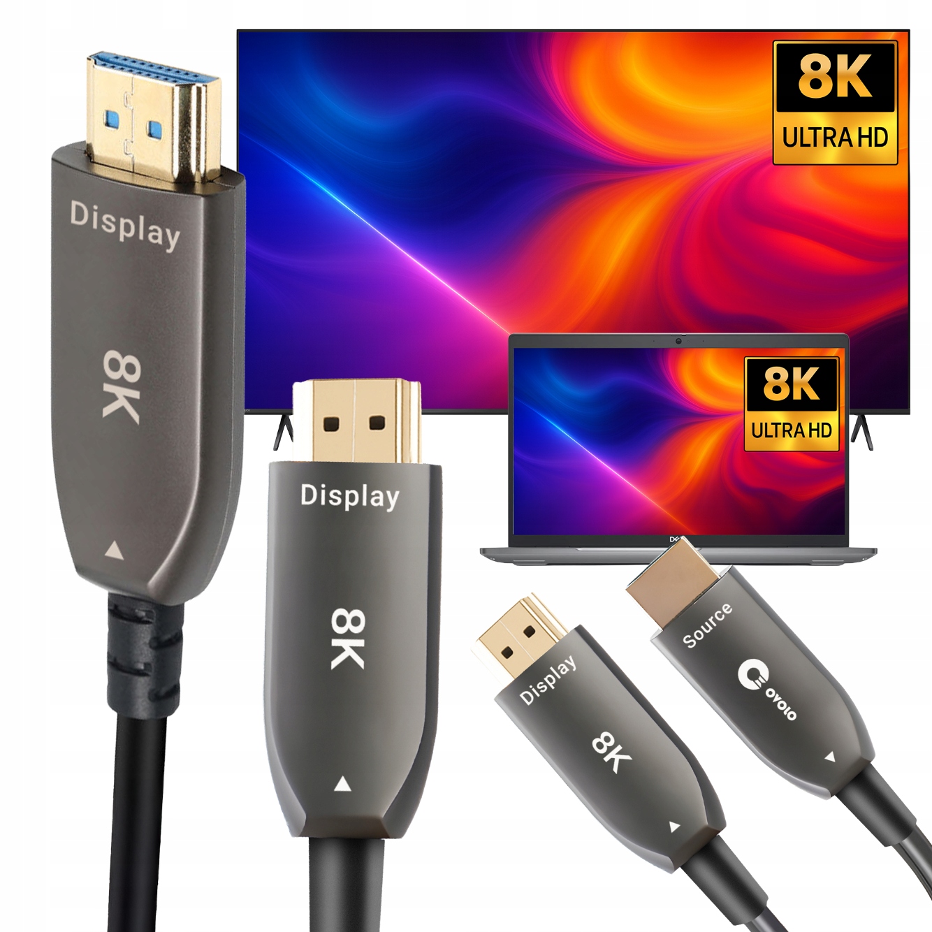 Hdmi kabel Aoc 15 m optický 8K eARC Dolby Atmos domácí kino Dts:x